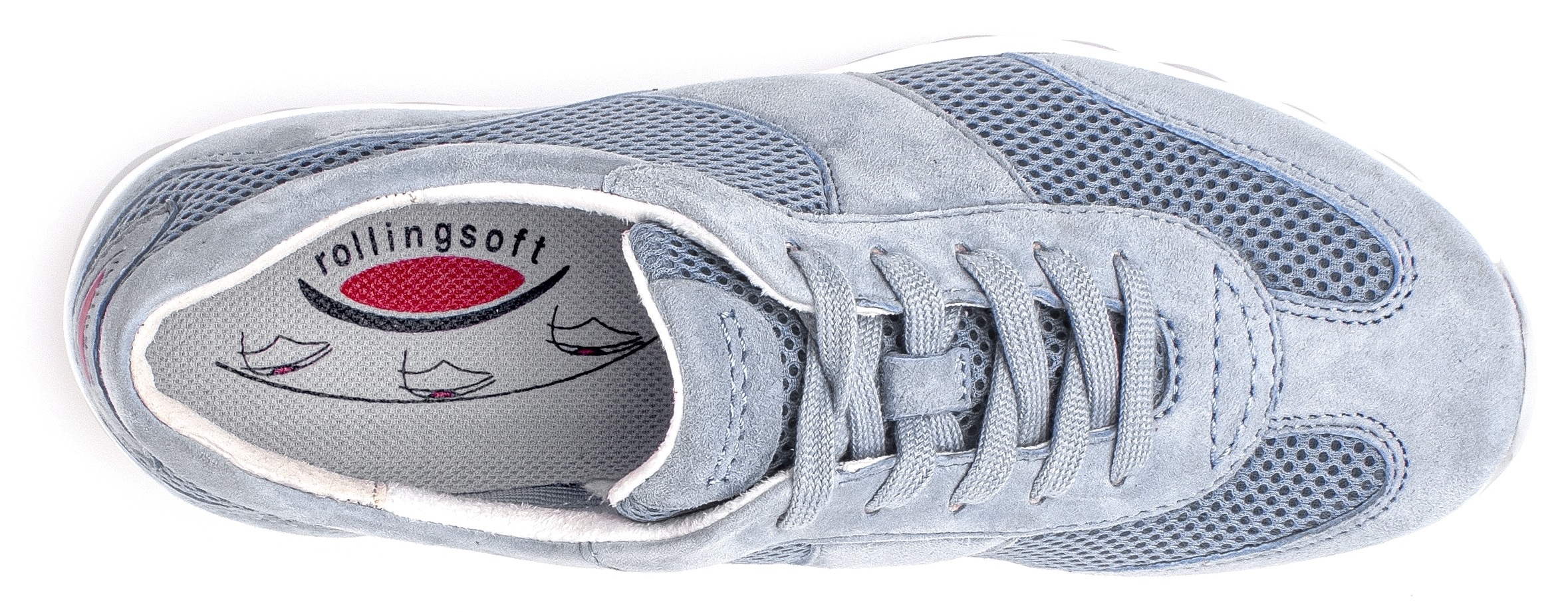 Gabor Rollingsoft Keilsneaker, Freizeitschuh, Halbschuh, Schnürschuh mit OPTIFIT-Wechselfußbett
