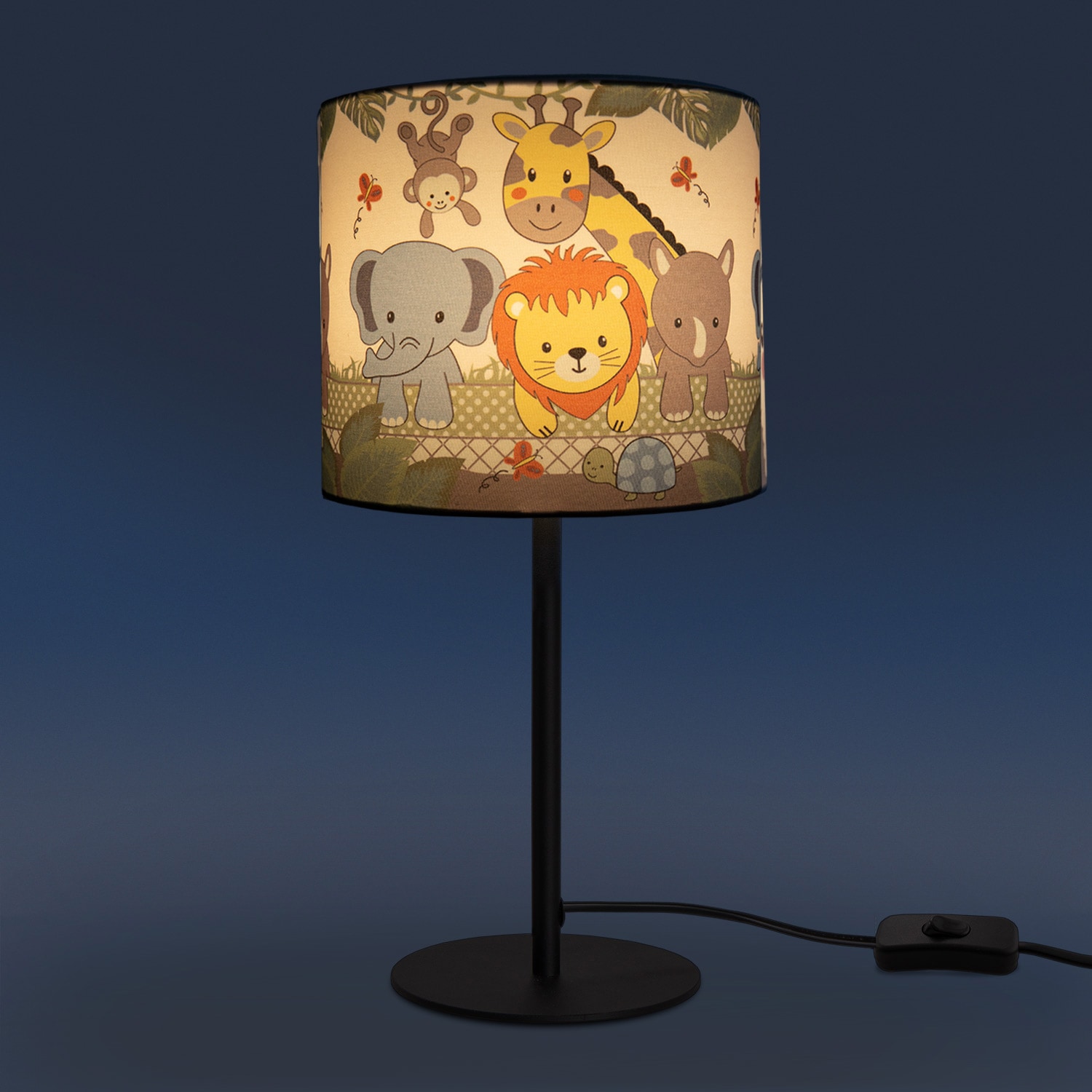 Home Sale Tischleuchte 1 Lampe BAUR E14 Kinderlampe flammig-flammig, LED Kinderzimmer Dschungel-Tiere, | im Paco »Diamond 634«, Tischleuchte