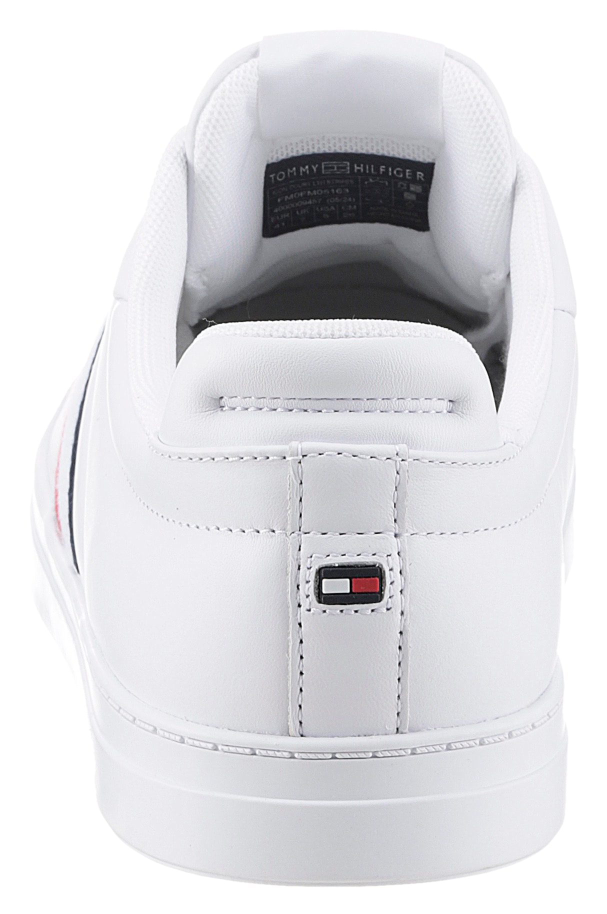 Tommy Hilfiger Sneaker »ICON COURT LTH STRIPES«, Schnürschuh, Freizeitschuh, Halbschuh mit gepolstertem Schaftrand