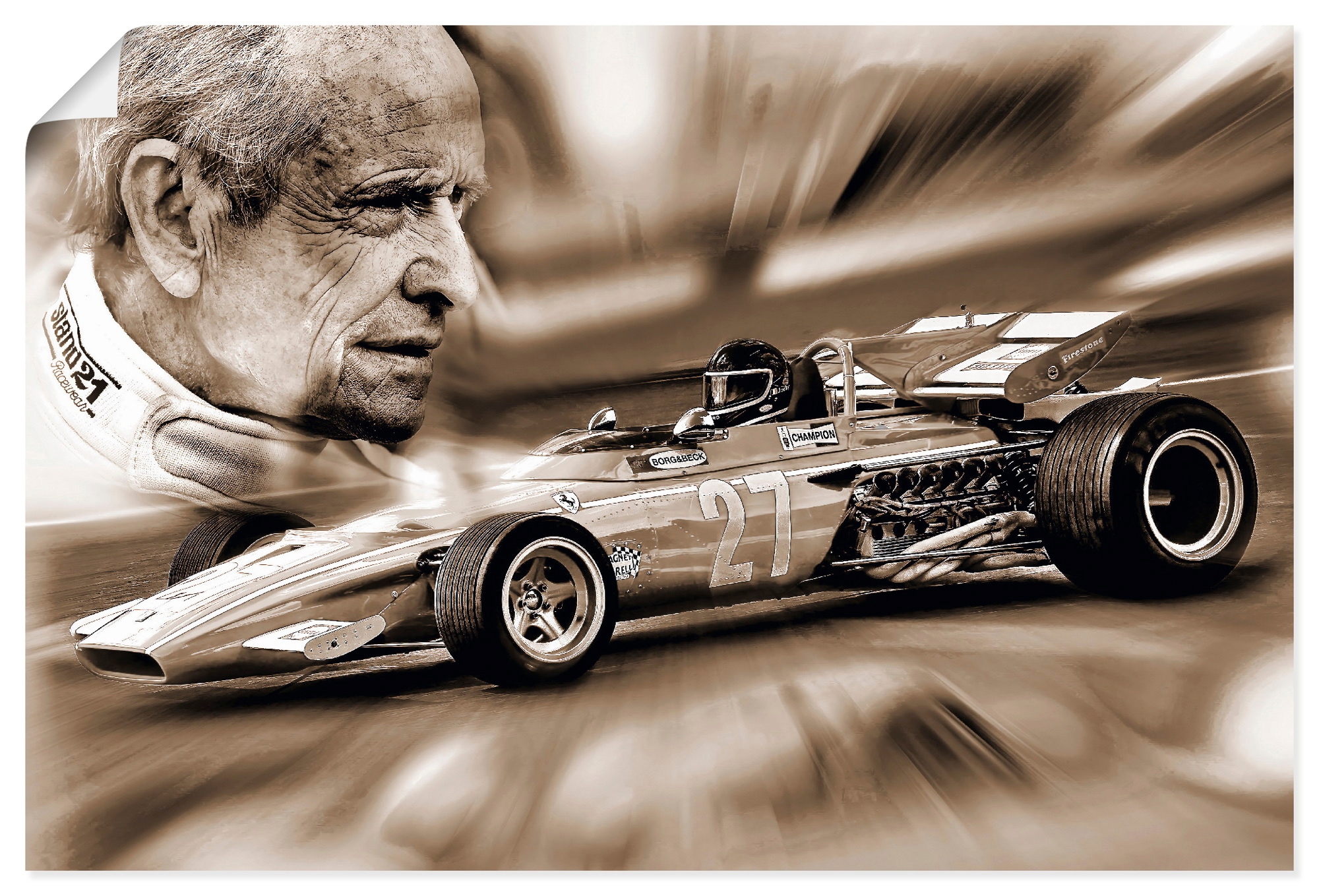 Artland Wandbild "Die belgische Legende Jacky Ickx" Funsport 1 Stk. tlg. als Alubild, Leinwandbild, Poster, Wandaufkleber in verschied. Größen