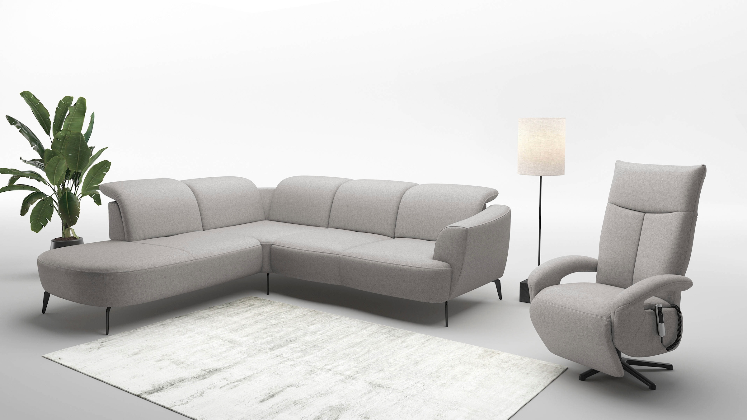 sit&more Ecksofa »Zoe«, ink.Sitztiefenverstellung, wahlweise mit Kopfteilverstellung