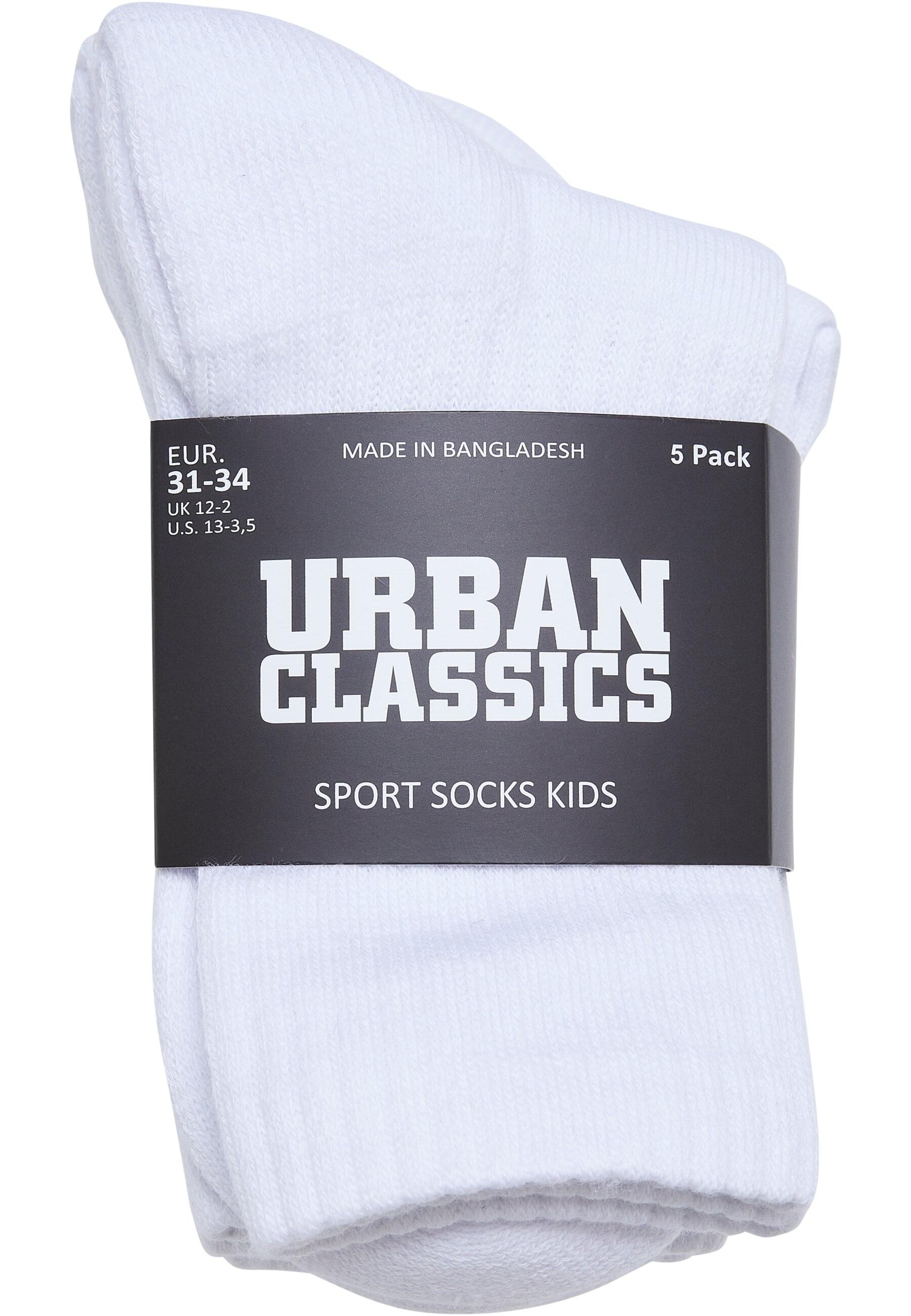 URBAN CLASSICS Basicsocken »Urban Classics Unisex Sport Socks Kids 5-Pack«, (1 Paar)