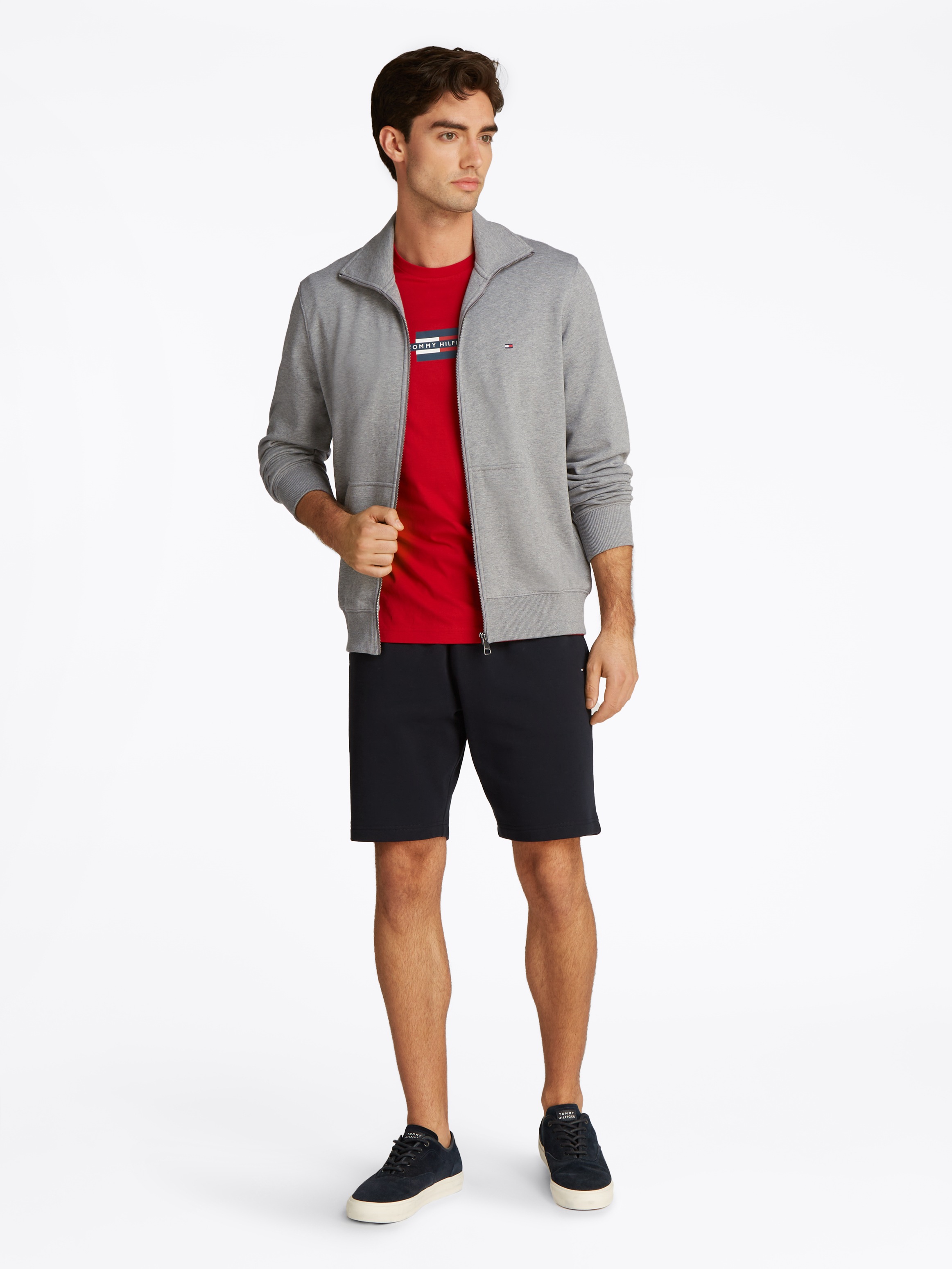Tommy Hilfiger Sweatjacke »ESSENTIAL TERRY ZT STAND COLLAR«