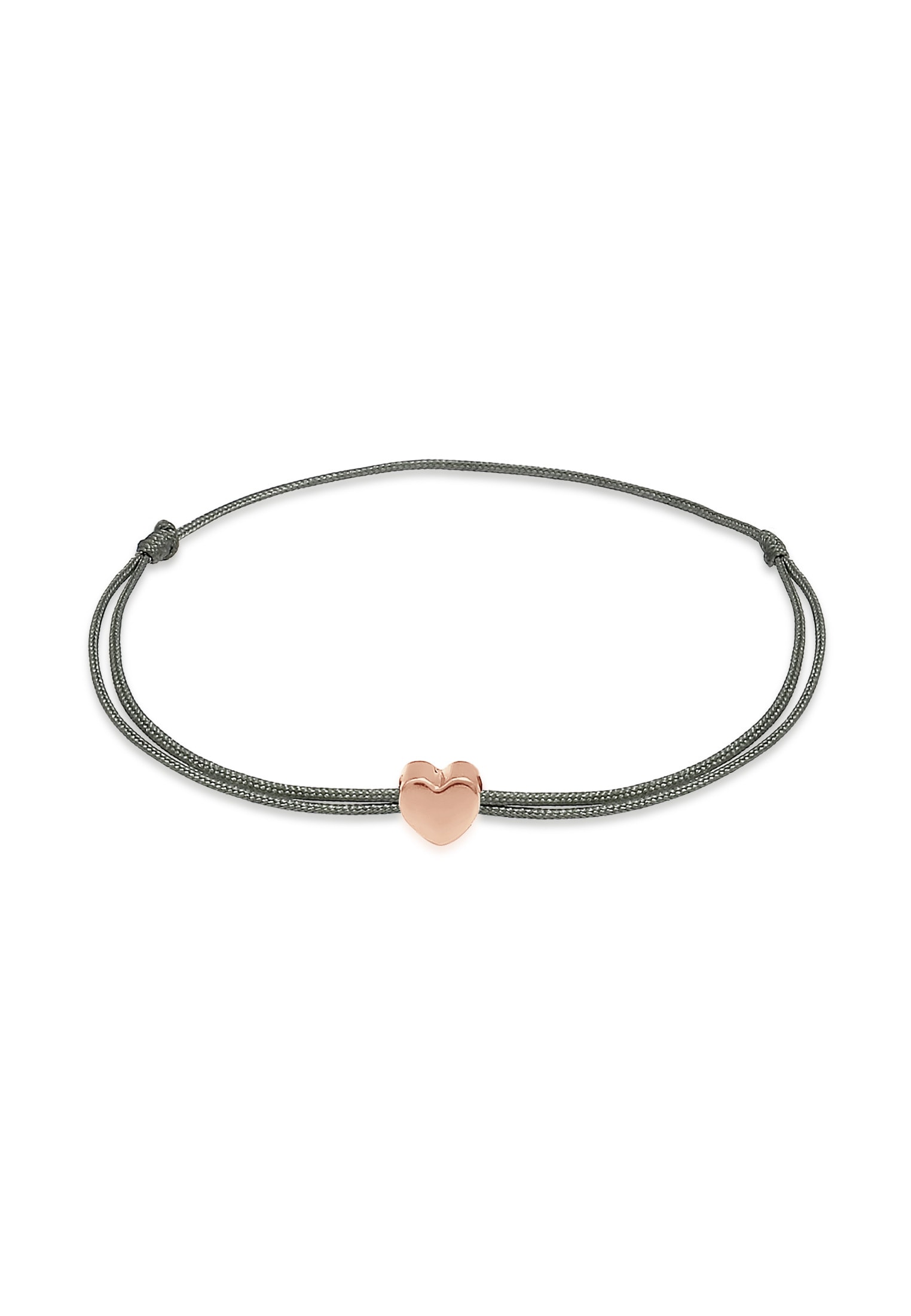 ELLI Damen Armkette "Armband Herz Liebe Textil Romantik 925 Silber", Silber 925 (Sterlingsilber), rosa, Silber 925 (Sterlingsilber), Armbänder