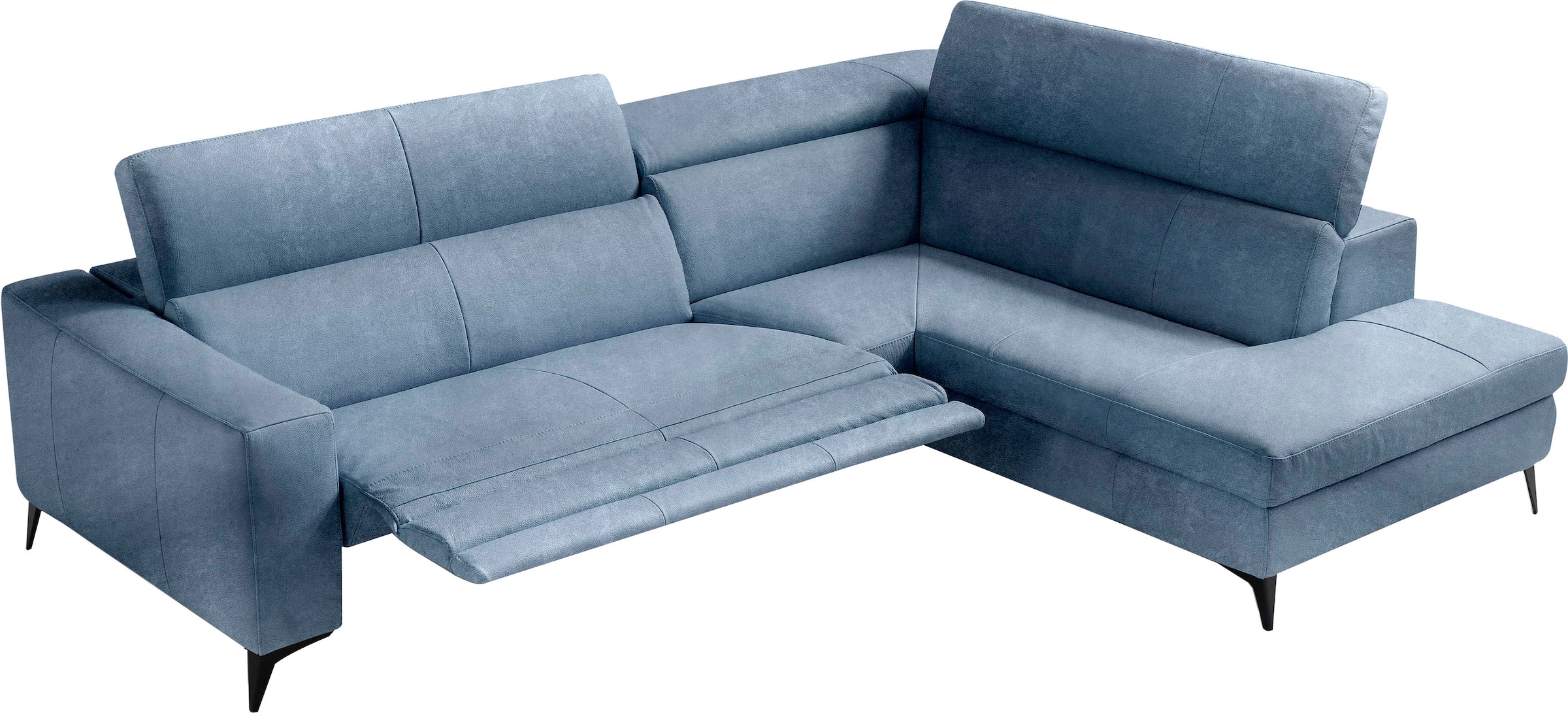 Egoitaliano Ecksofa "Edith, Designsofa mit hohem Sitzkomfort, Breite 269cm, L-Form" inkl. elektrischer Relaxfunktion und manuell verstellbaren Kopfteilen