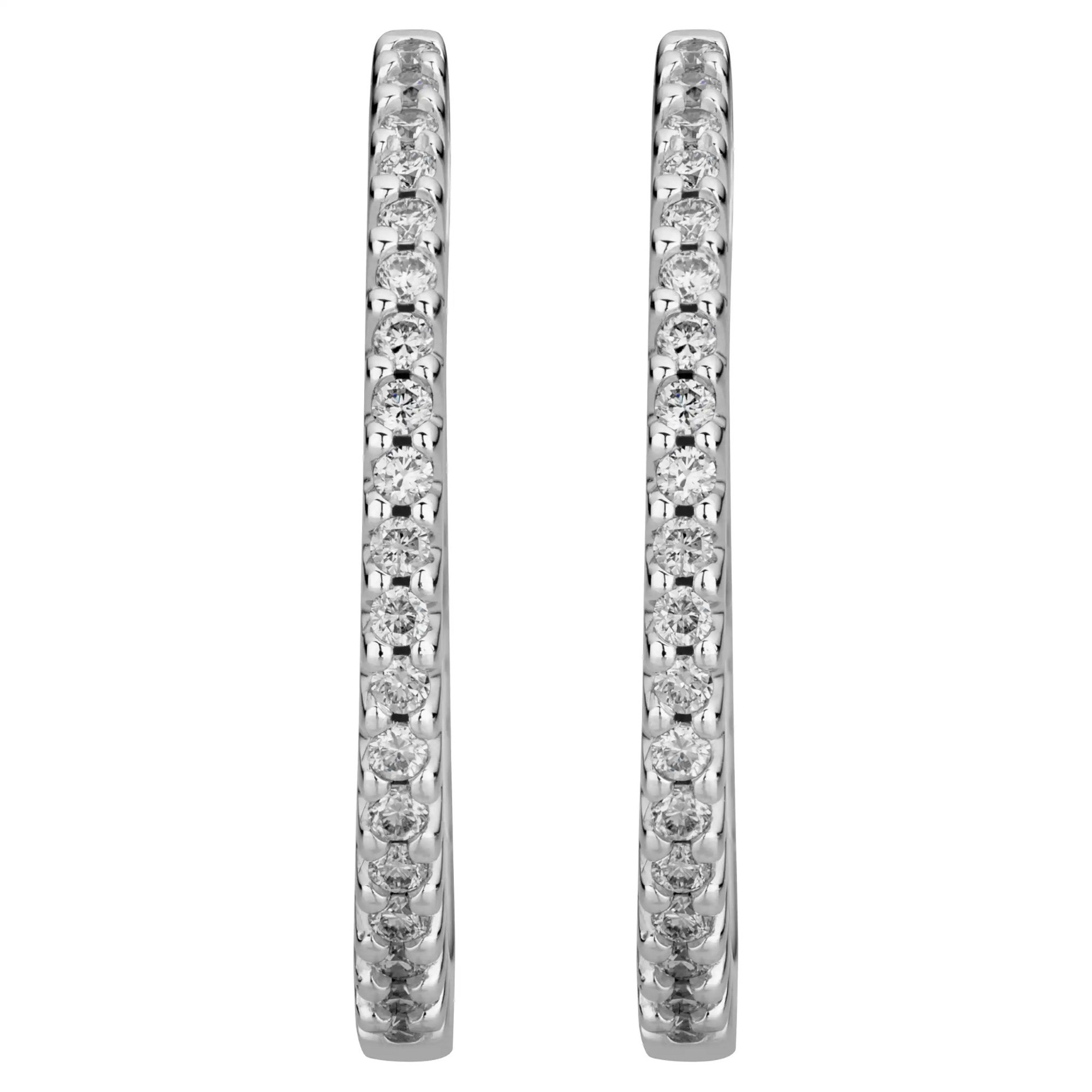 LYOMI Paar Creolen »585/- Weißgold 38 synth. Diam. 0,24ct.«