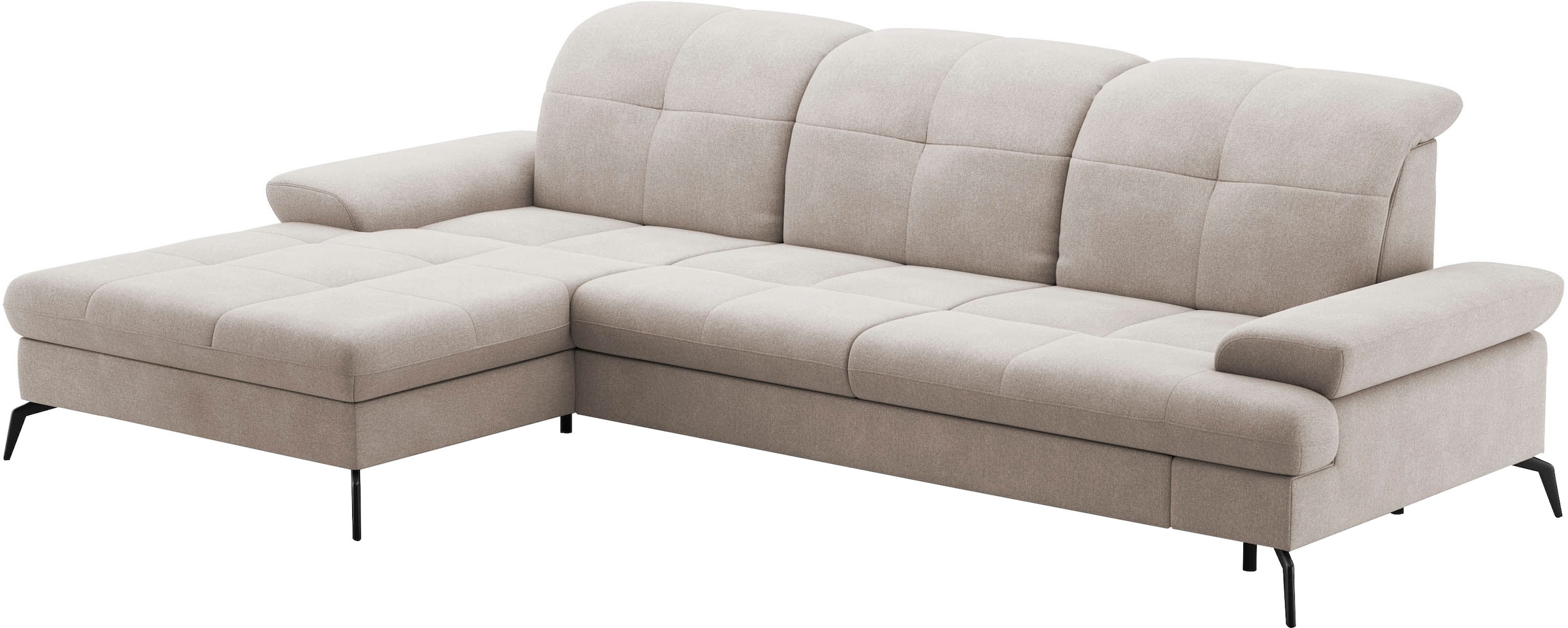 sit&more Ecksofa »Amica, L-Form, inkl. Sitztiefenverstellung & Armteilverstellung«, wahlweise mit Bettfunktion, Bettkasten und Kopfteilverstellung