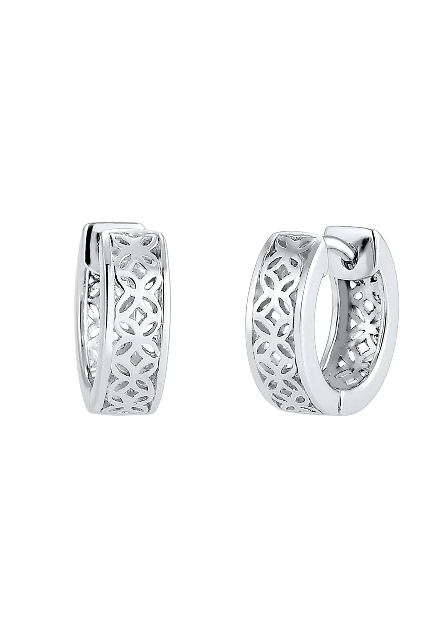 Elli Premium Paar Creolen »Creole Ornament Floral 925 Sterling Silber«