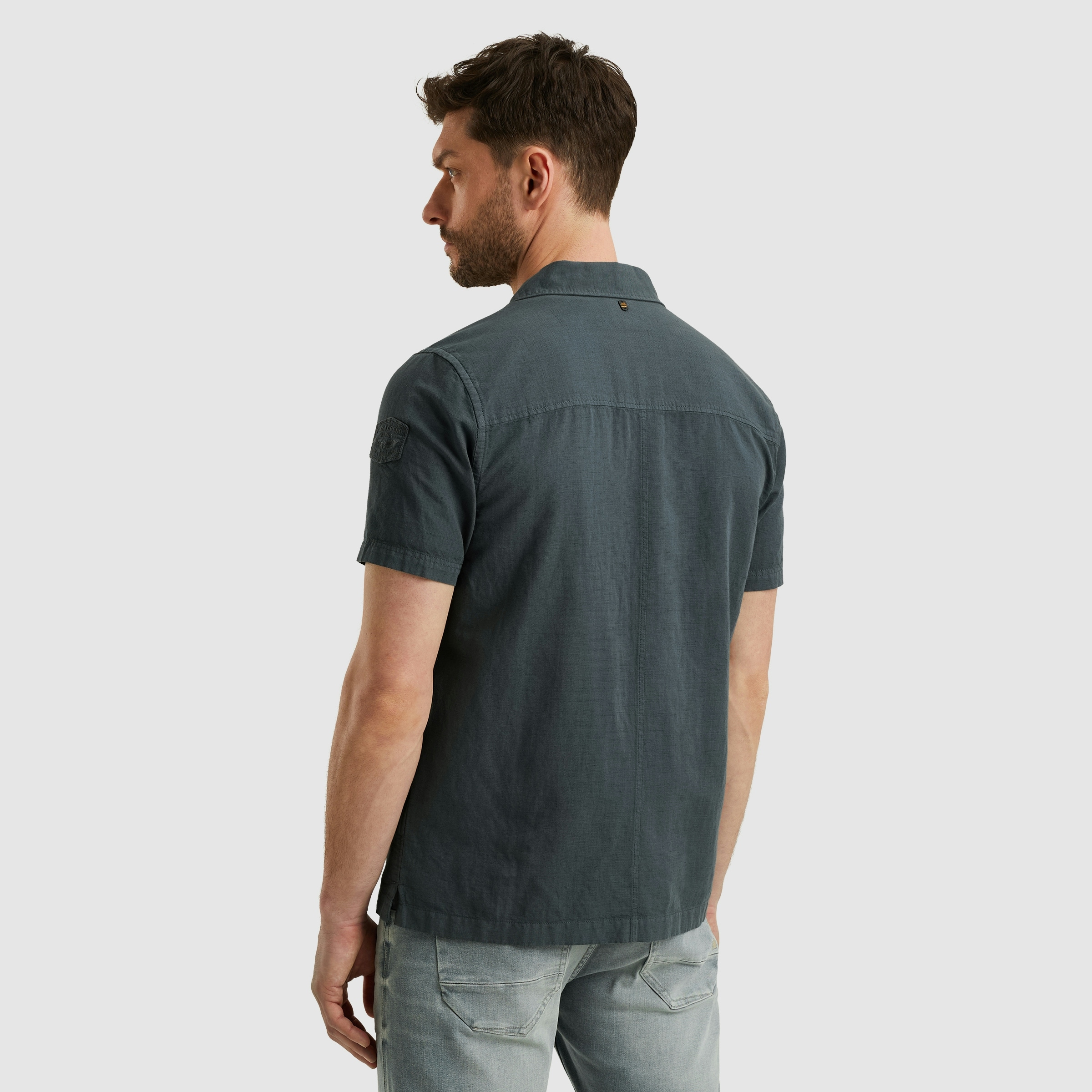 PME LEGEND Kurzarmhemd »Short Sleeve Shirt Ctn linen«, mit Leinenstruktur