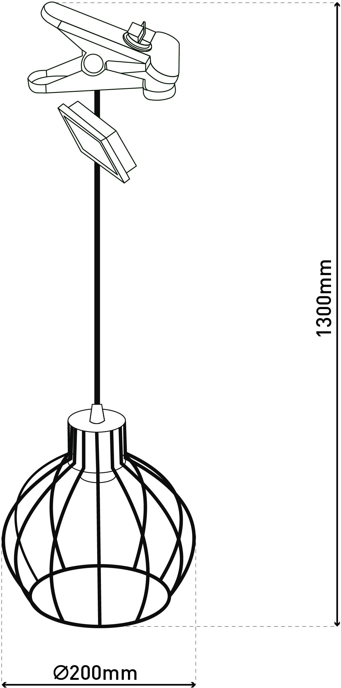 näve LED Solarleuchte »Solar- / Pendelleuchte schwarz "GRID"«, Inkl. Dämmerungssensor