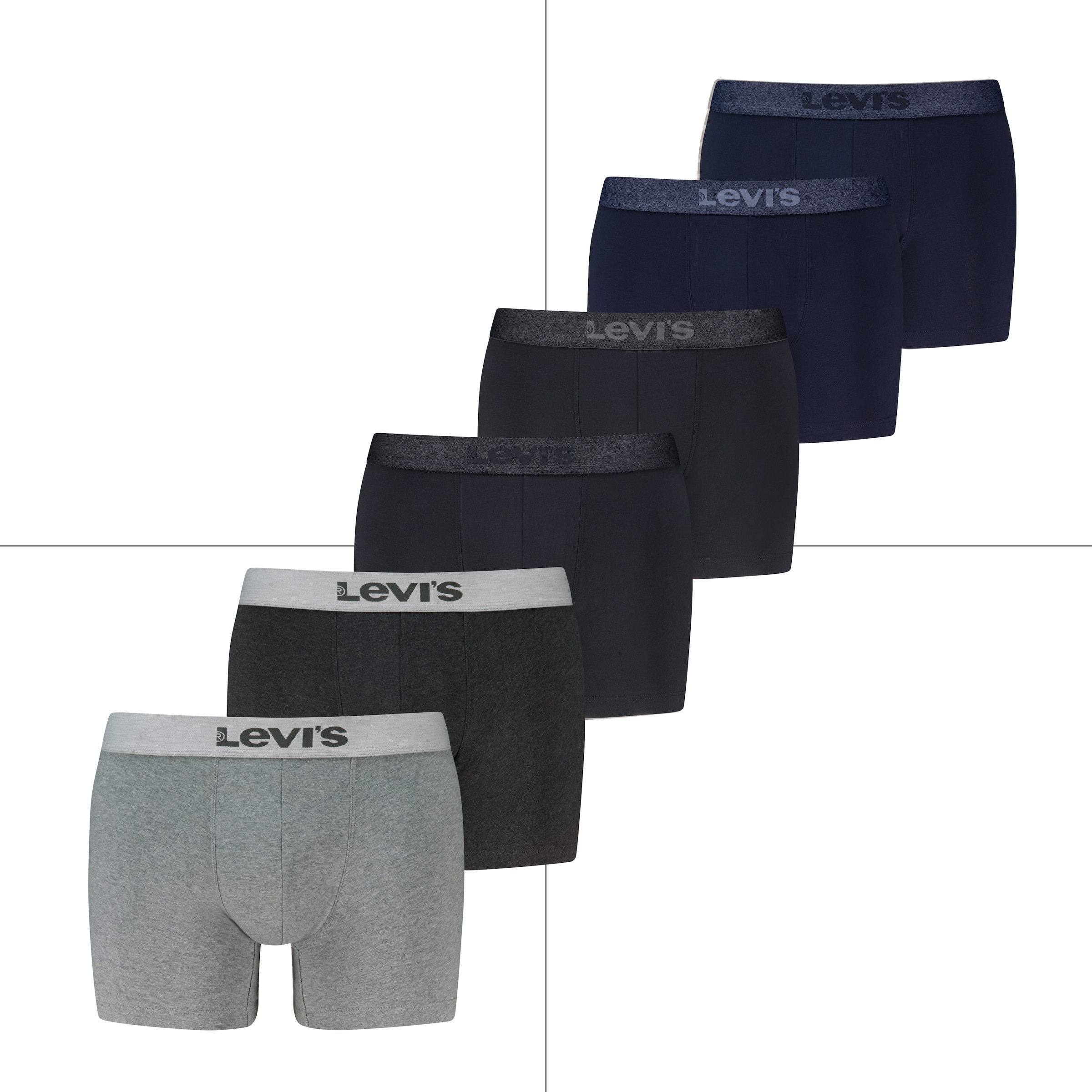 Levis Boxershorts "LEVIS MEN MEL WB BOXER BRIEF" 6er Pack, Multipack, Logobund