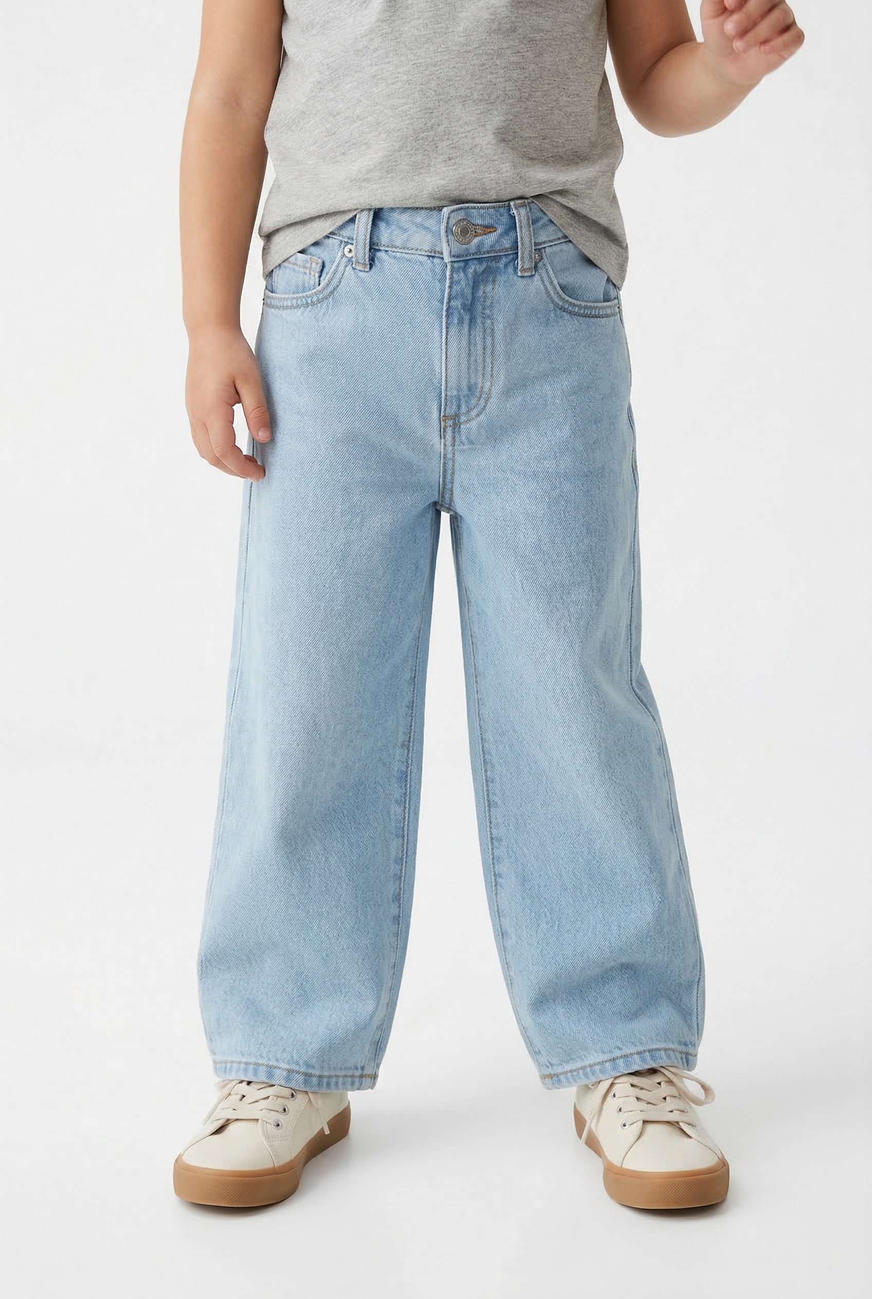 Tom Tailor Jean 1041068 Wide Fit Clean Bleached Blue Denim 170 cm Garçons,Filles