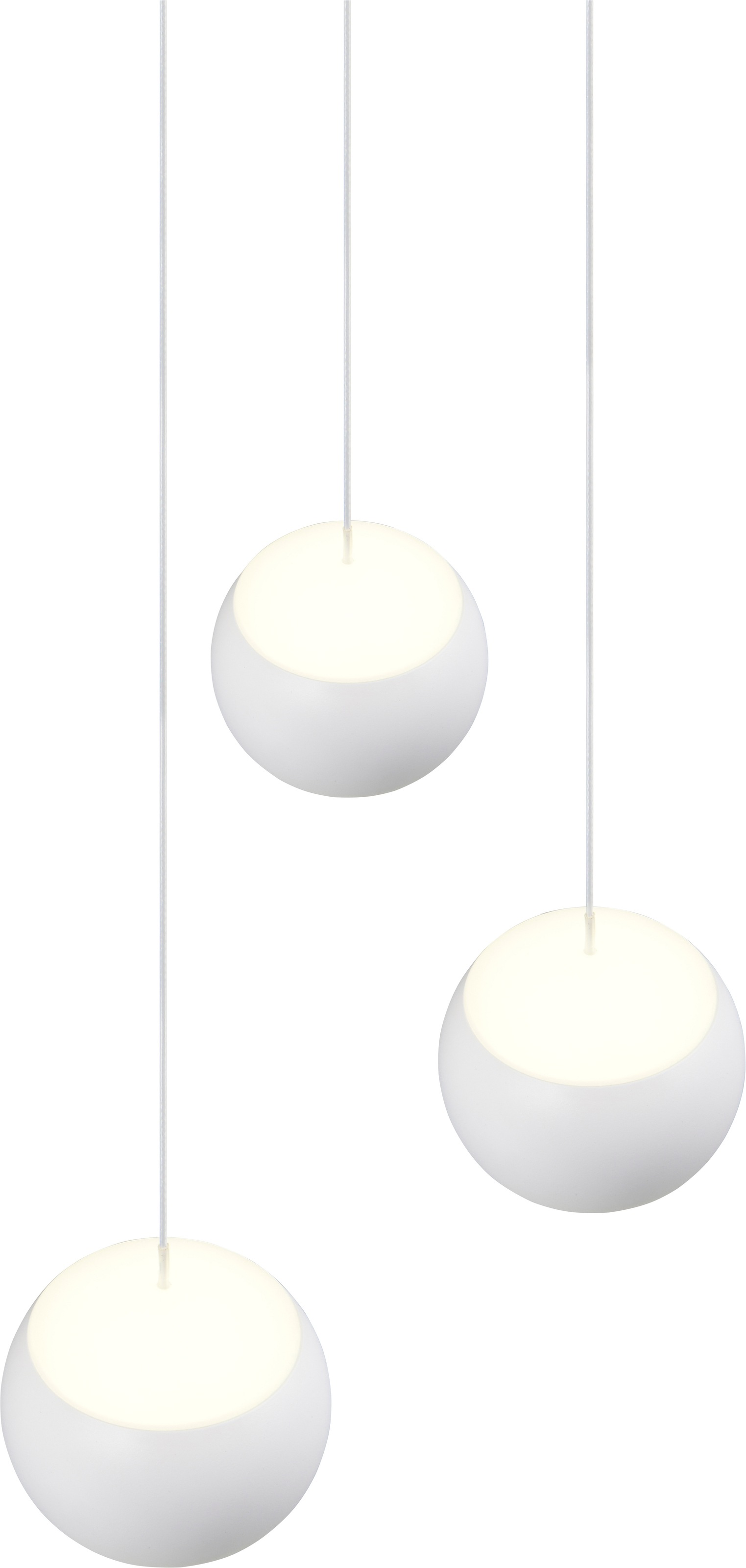 Musterring LED Pendelleuchte »CANNON, 3-flammige LED Hängelampe 5W 500Lumen 2300-4000K CCT« LED-Board 1 Stk. Farbwechsler | warmweiß - kaltweiß mit Fernbedienung, stufenlos höhenverstellbar max 195cm dimmbar Memory