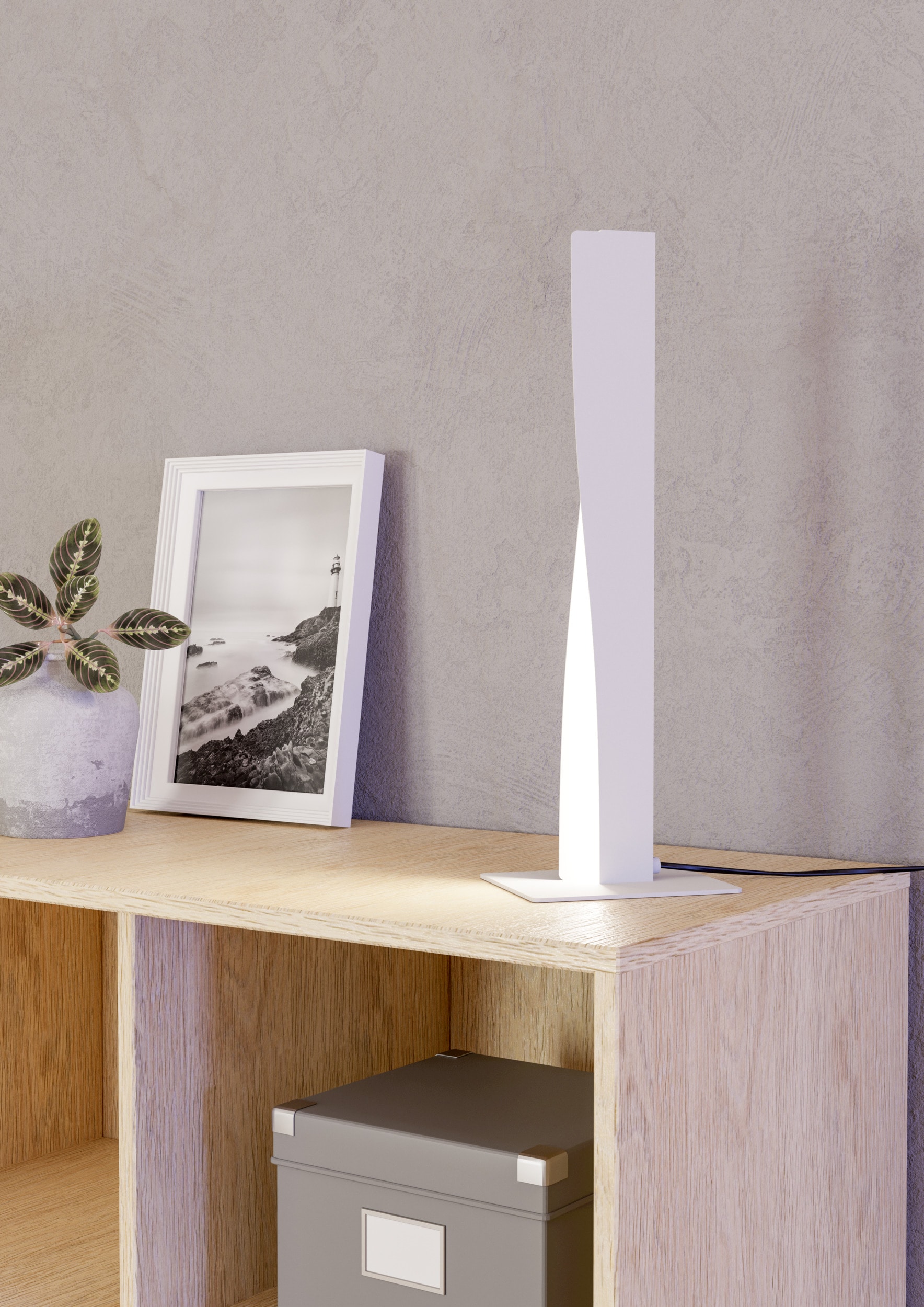 EGLO Tischleuchte »BOLOGNANO-Z Tischlampe - Alu, Stahl - LED - 9W - IP20« LED-Modul 1 Stk. Kaltweiß | Neutralweiß | RGB | Warmweiß Nachttischlampe, Schreibtischleuchte, Leselampe, L6,5 x B2,5 x H48 cm