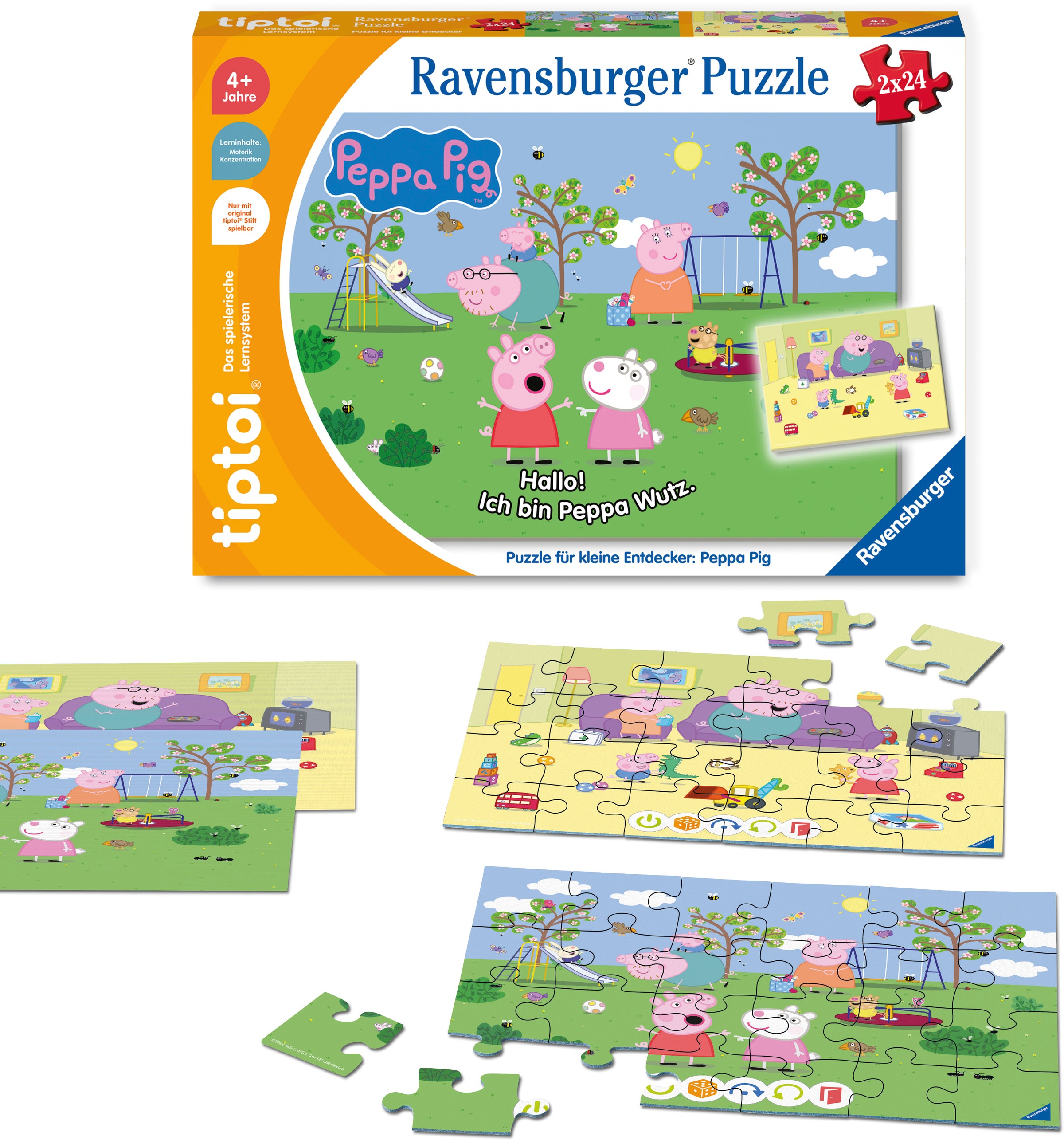 Ravensburger Puzzle »tiptoi® Puzzle für kleine Entdecker: Peppa Pig«, (2 x 24 Teile) Made in Europe