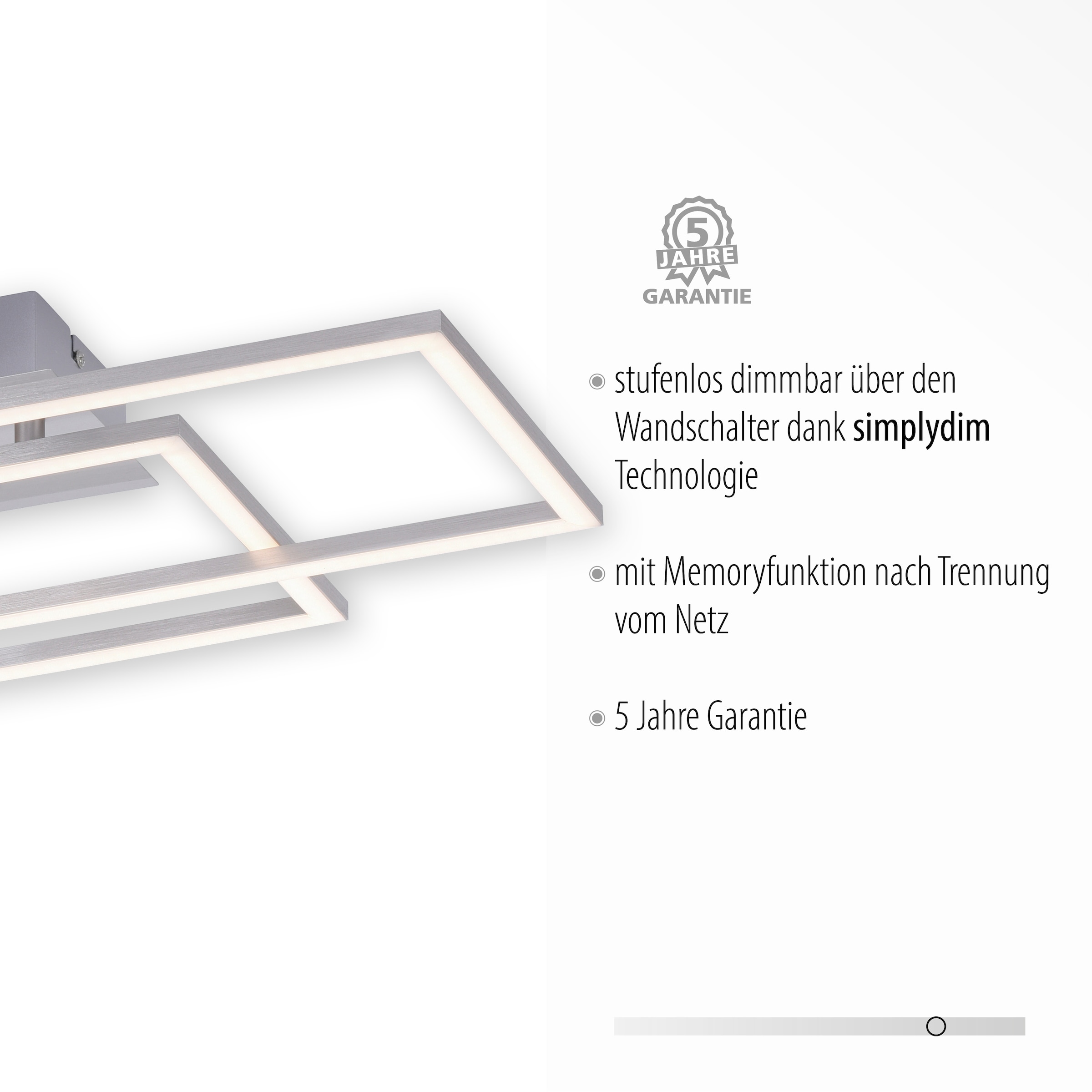 Simply LED, Memory, vom Deckenleuchte BAUR flammig-flammig, JUST LIGHT 3 dimmbar, Netz »IVEN«, Trennung Dim, | nach