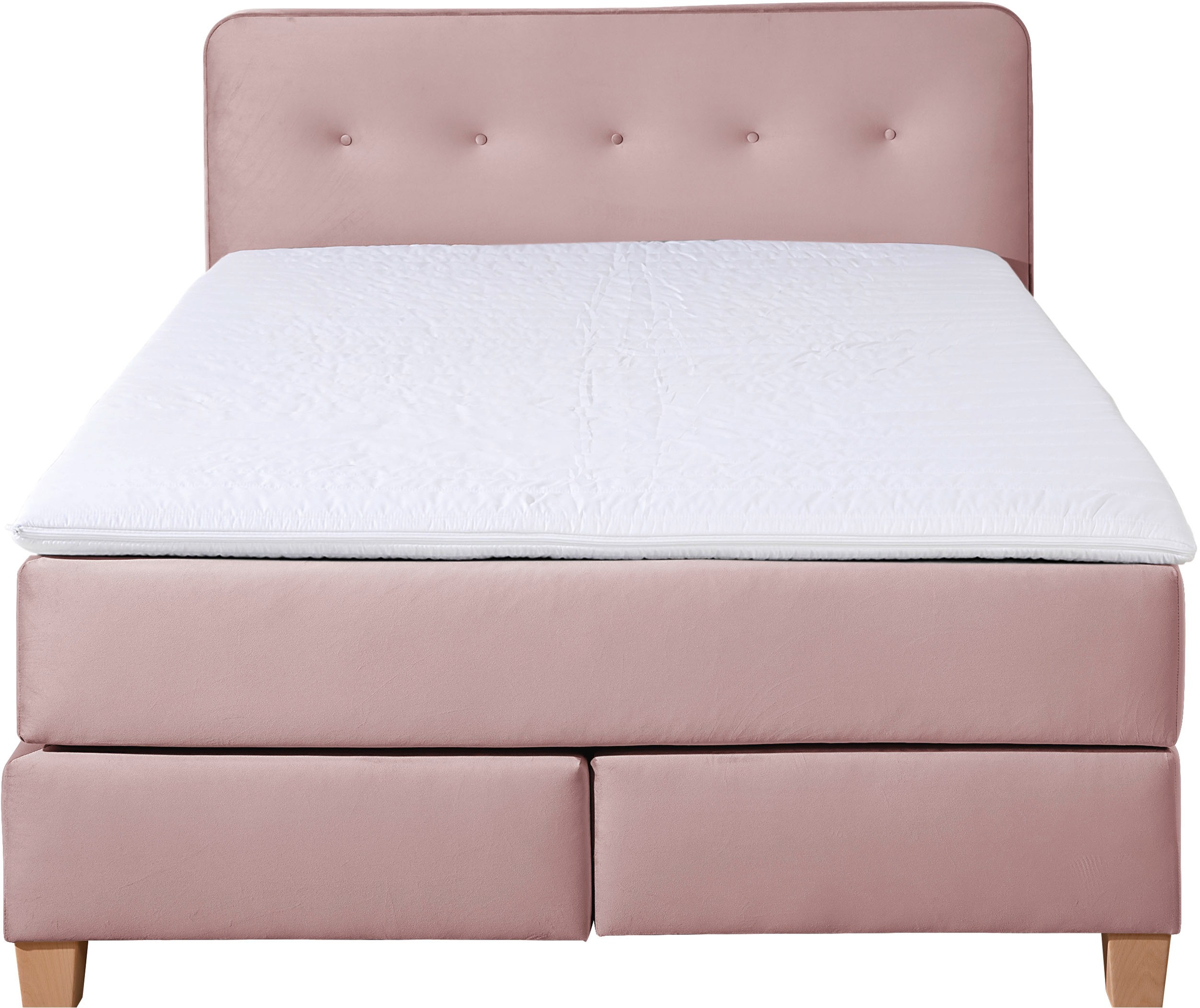 Home affaire Boxspringbett »Fargo«, inkl. Topper, in 3 Matratzenarten, in Samt- oder Strukturstoff