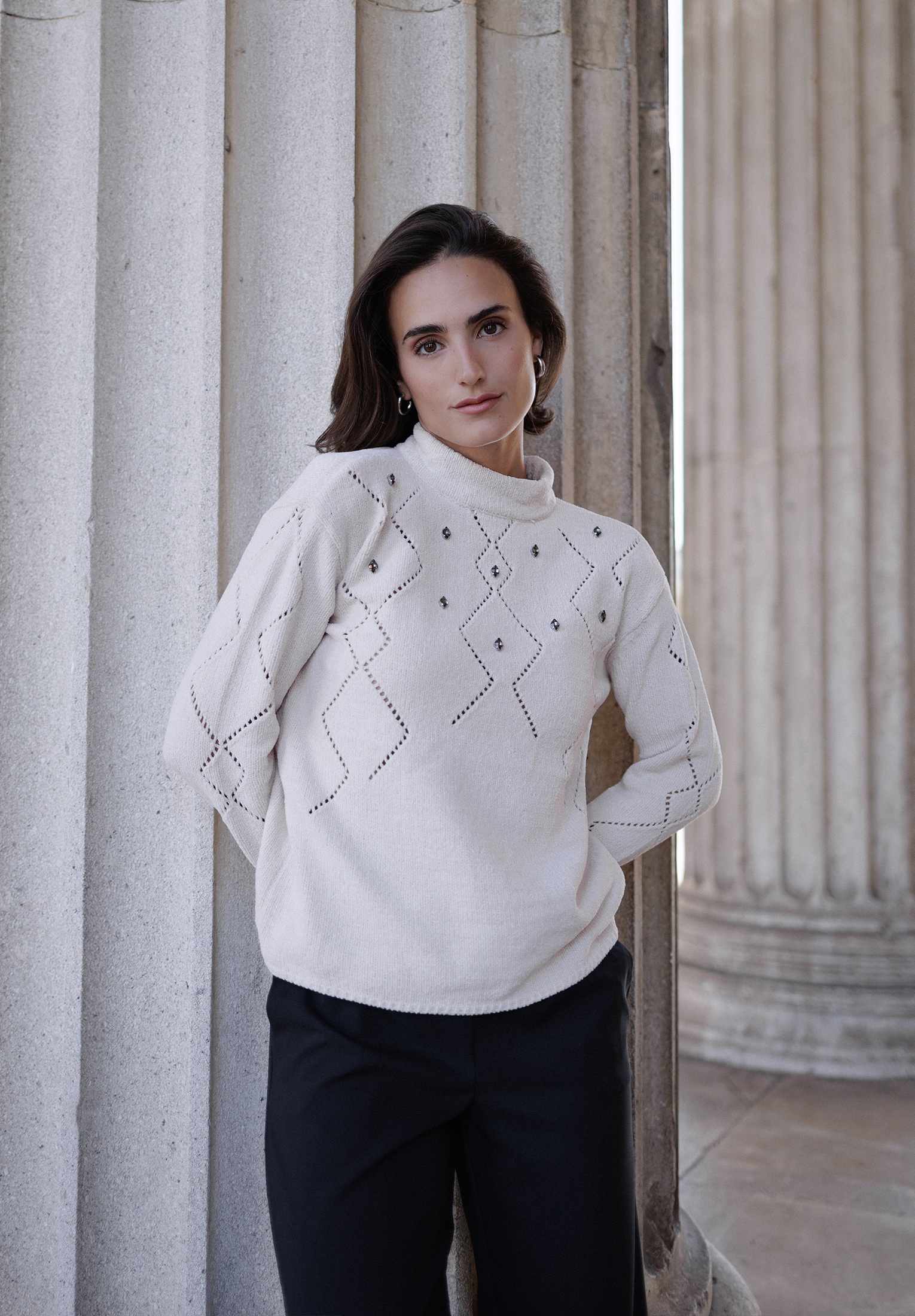 Betty Barclay Strickpullover »Betty Barclay Damen Strickpullover mit Schmucksteinen«, (1 tlg.), Material