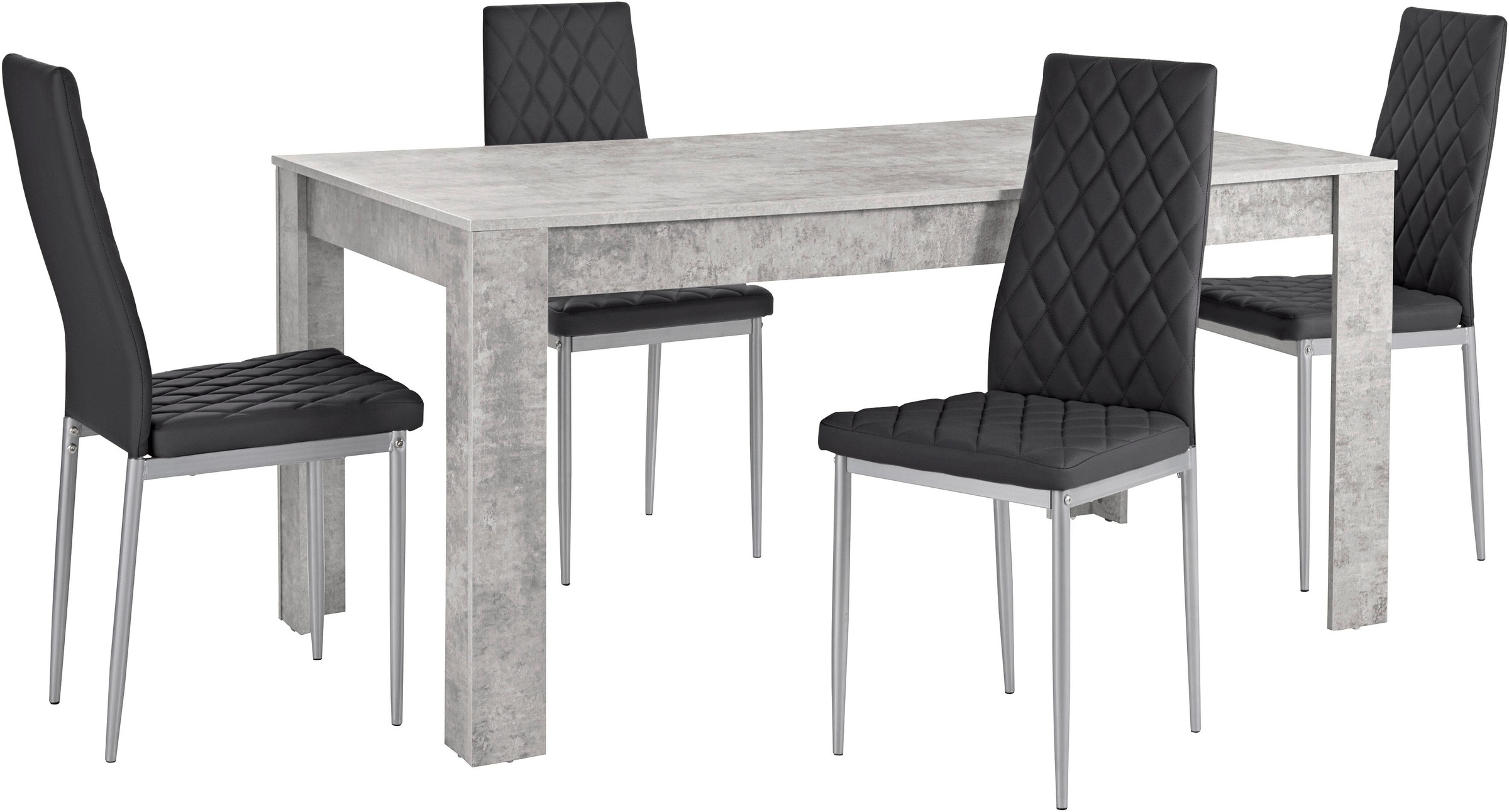 OTTO home Essgruppe "Lynn160/Brooke" Set, 5 Stk. tlg. Tisch mit 4 Stühlen günstig online kaufen