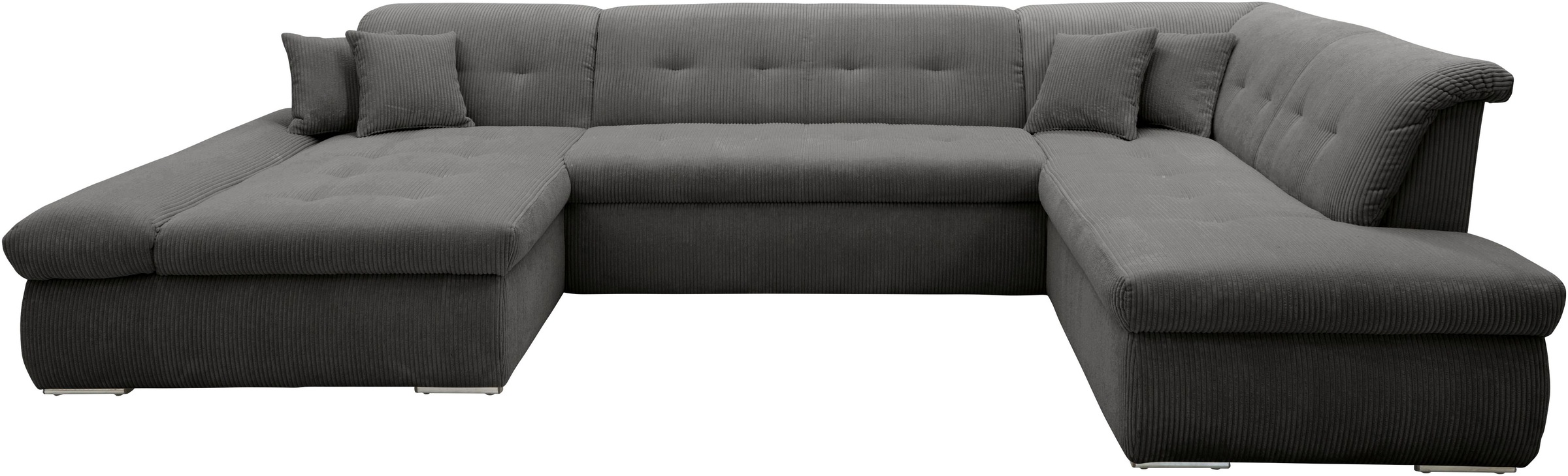 DOMO collection Wohnlandschaft »Moric U-Form auch in Cord«, im XXL-Format, wahlweise mit Bettfunktion und Armlehnenverstellung