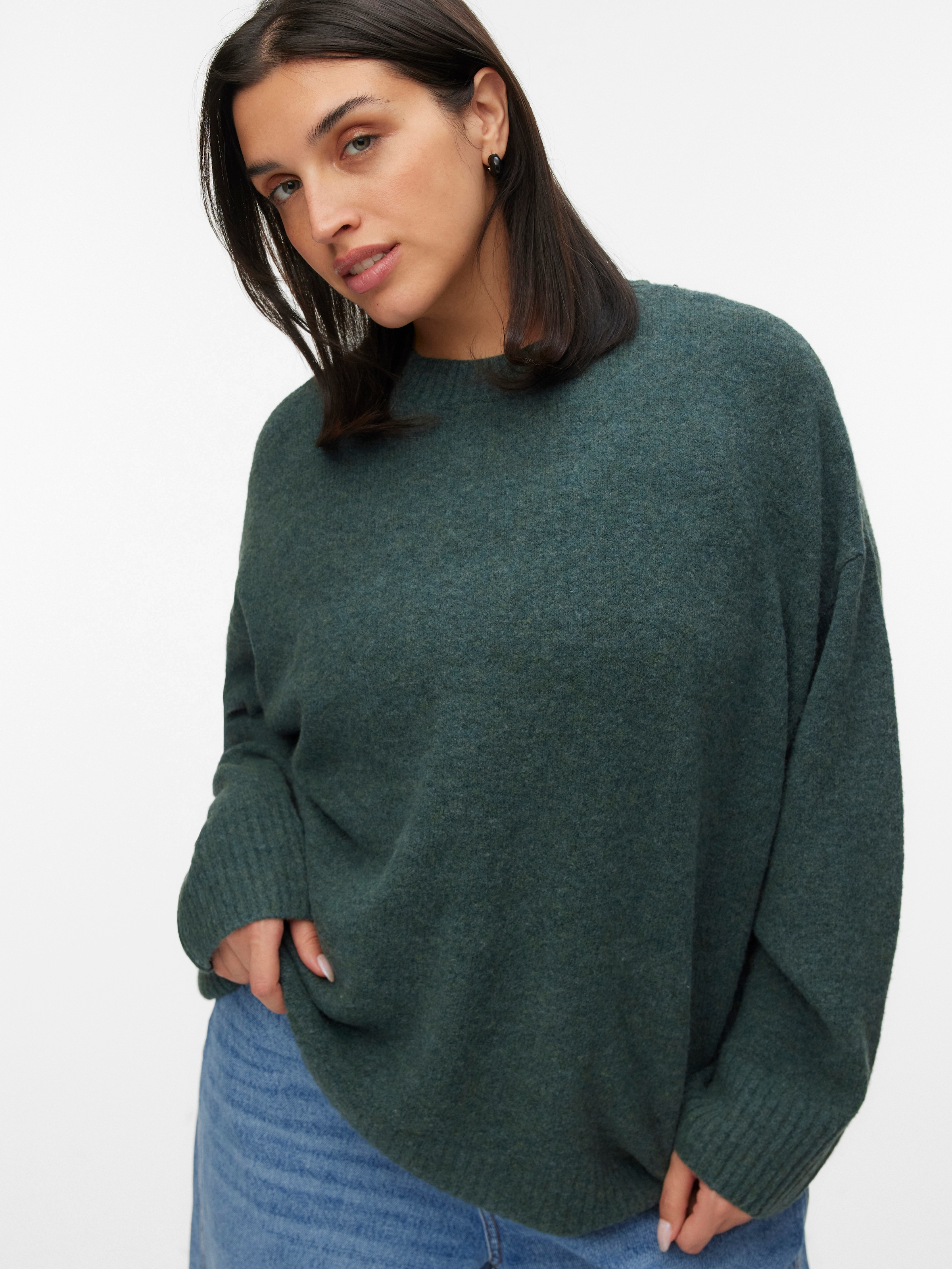 Vero Moda Curve Strickpullover "VMCBOOM LS O-NECK PULLOVER GA NOOS CUR" günstig online kaufen