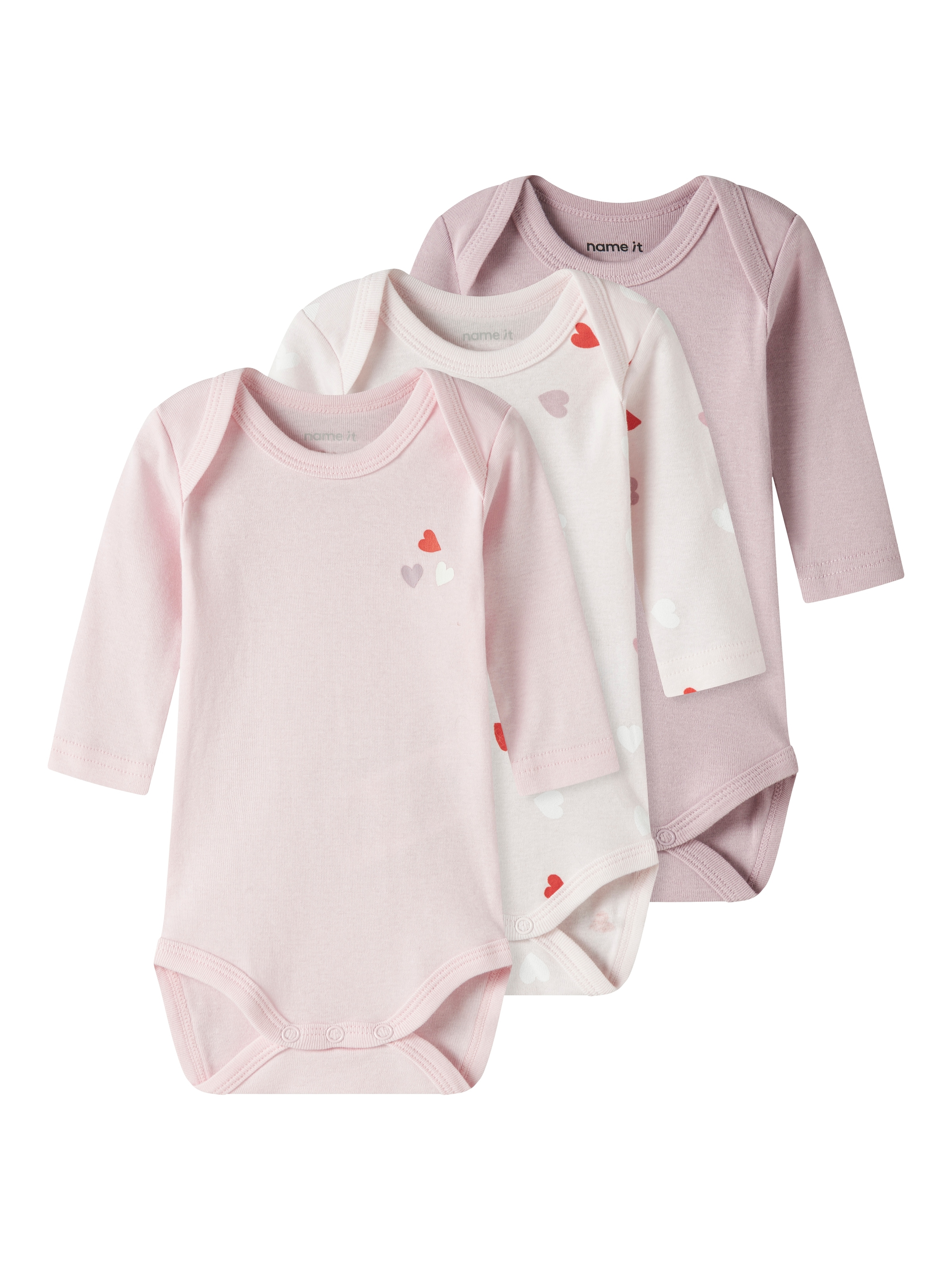 Name It Langarmbody »NBFBODY 3P LS CARINARIA HEART NOOS« Packung, 3 tlg.
