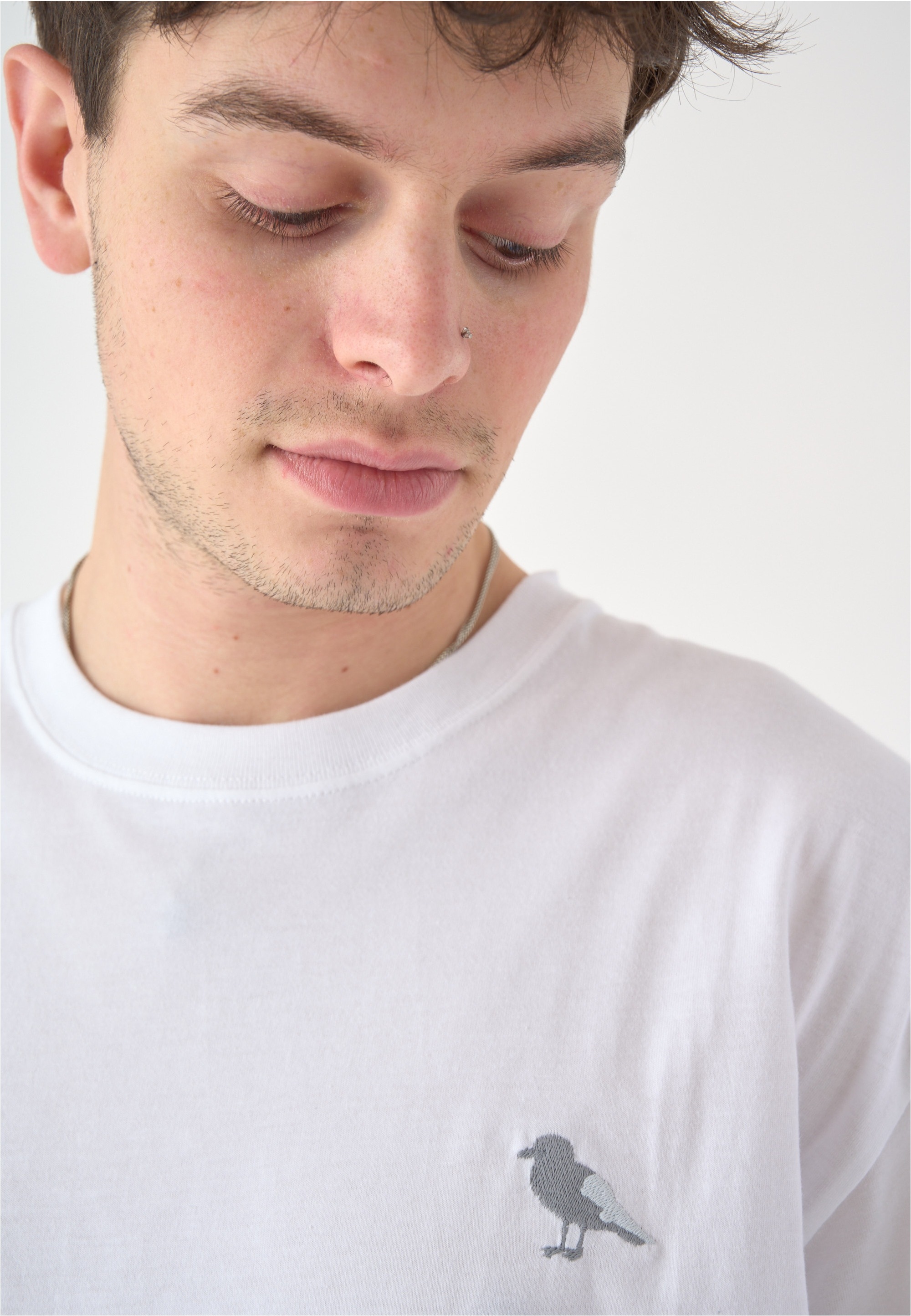 Cleptomanicx T-Shirt »Embroidery Gull Mono«, mit lockerem Schnitt