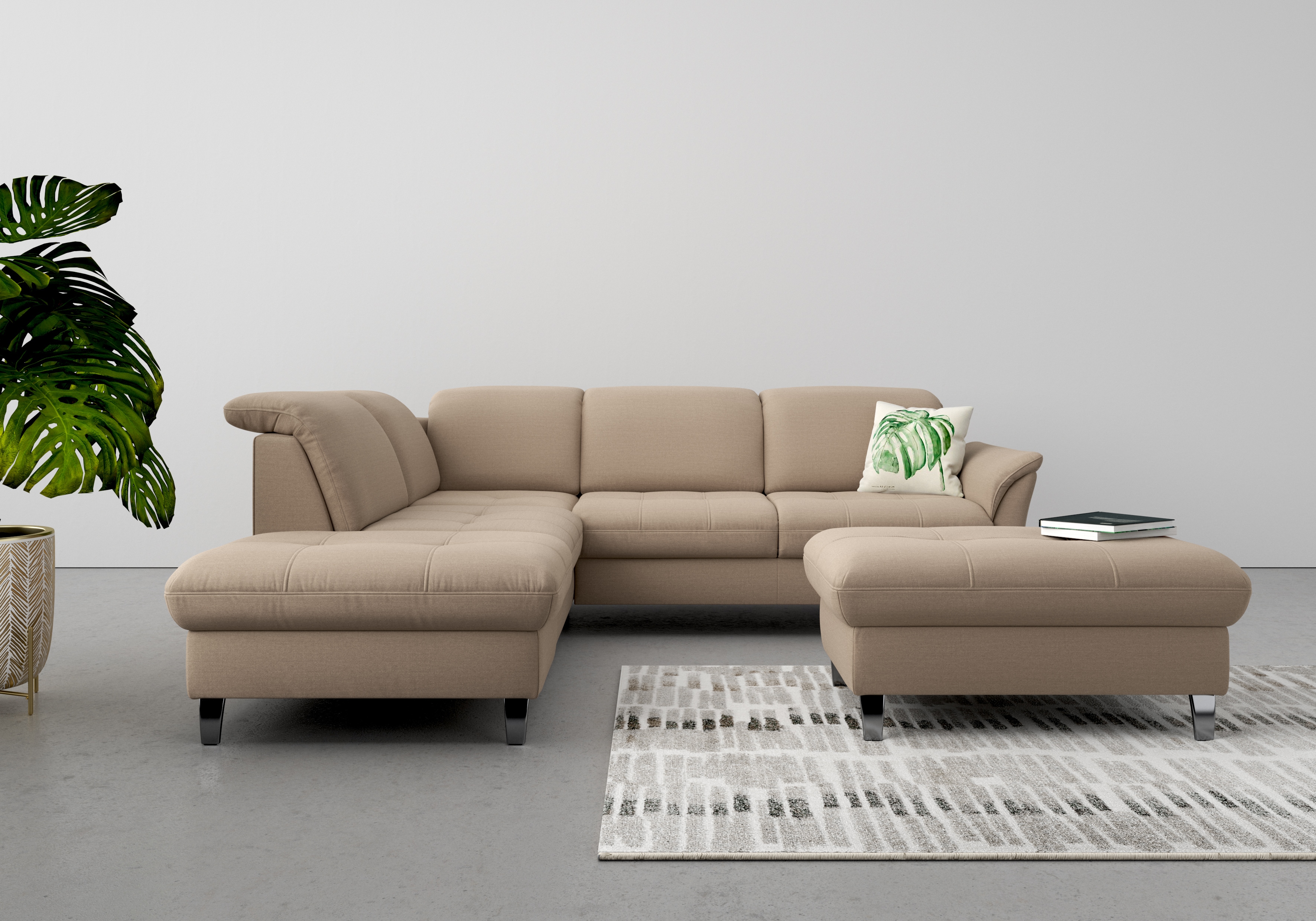 sit&more Ecksofa "Maggiore L-Form" wahlweise mit Kopfteilverstellung, Schlaffunktion und Stauraum