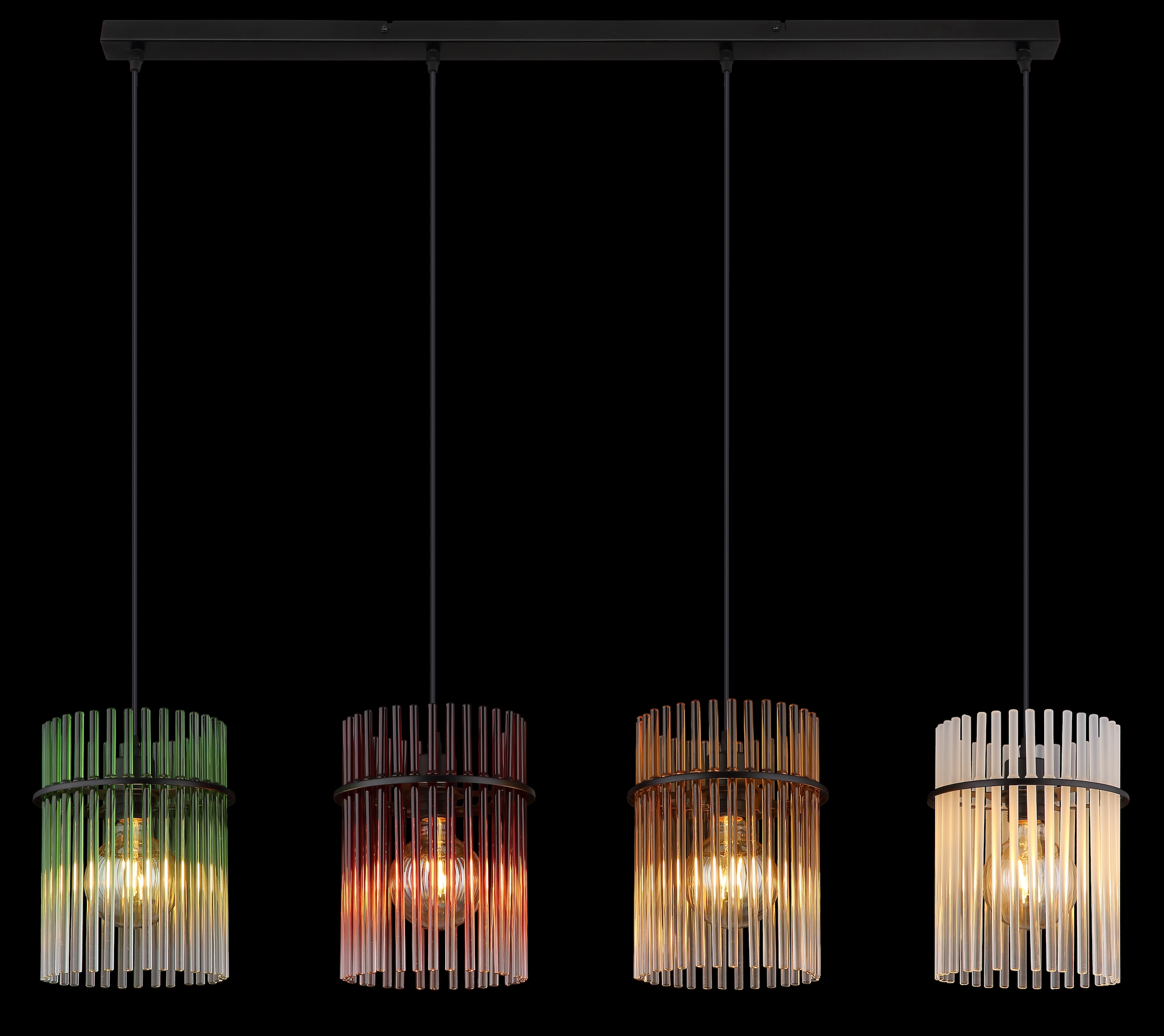 GLOBO LIGHTING Hängeleuchte »GORLEY« E27 1 Stk. Hängelampe Glasstäbe bunt klar verlaufend elegant Wohnzimmer Esszimmer