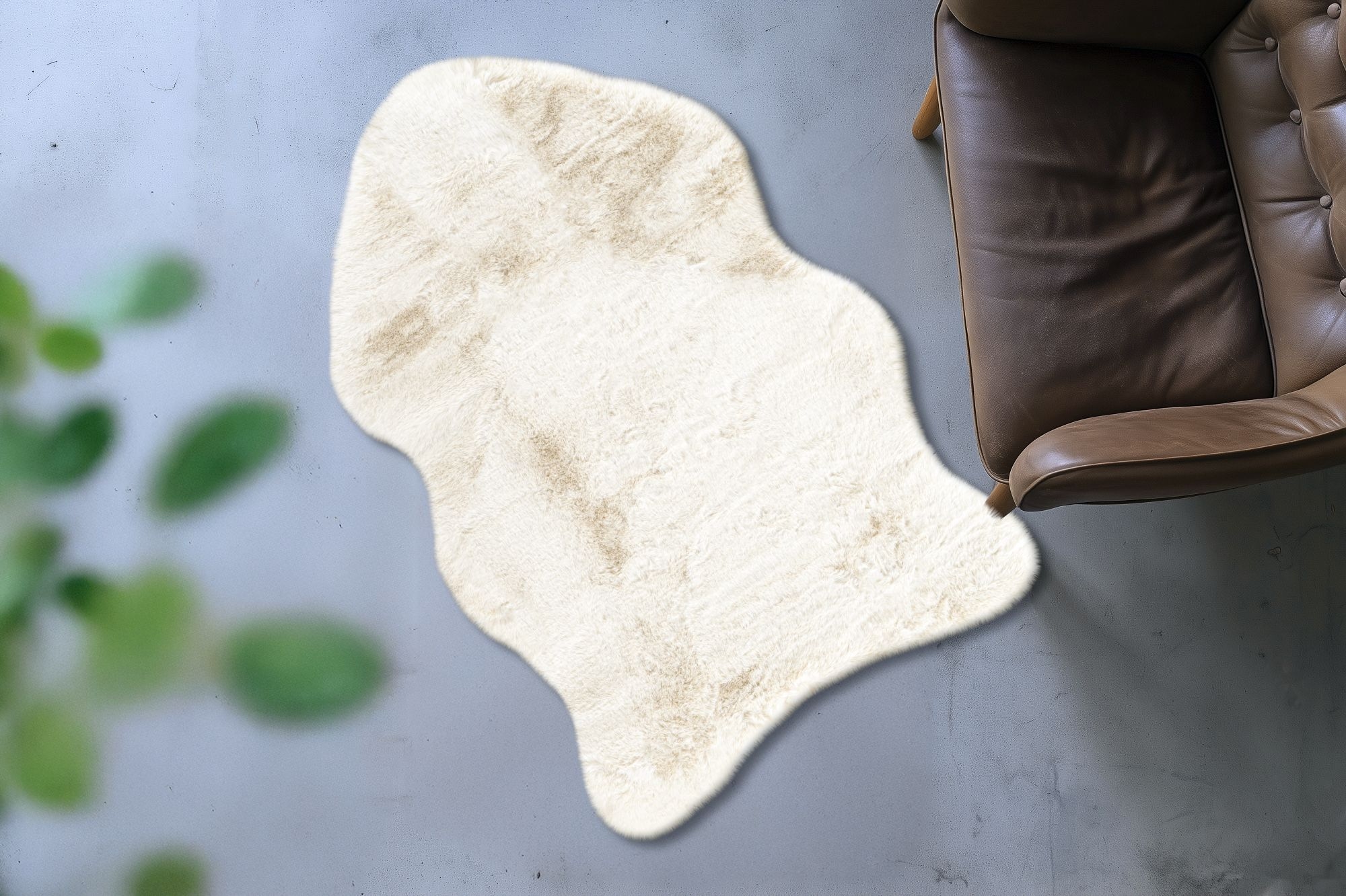 Obsession Fellteppich "Infinity 201" fellförmig 40 mm Höhe Kunstfell, Uni F günstig online kaufen