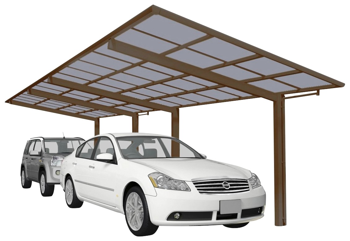 Ximax Doppelcarport "Linea Typ 80 Tandem-bronze", Aluminium, 257 cm, bronze, Aluminium