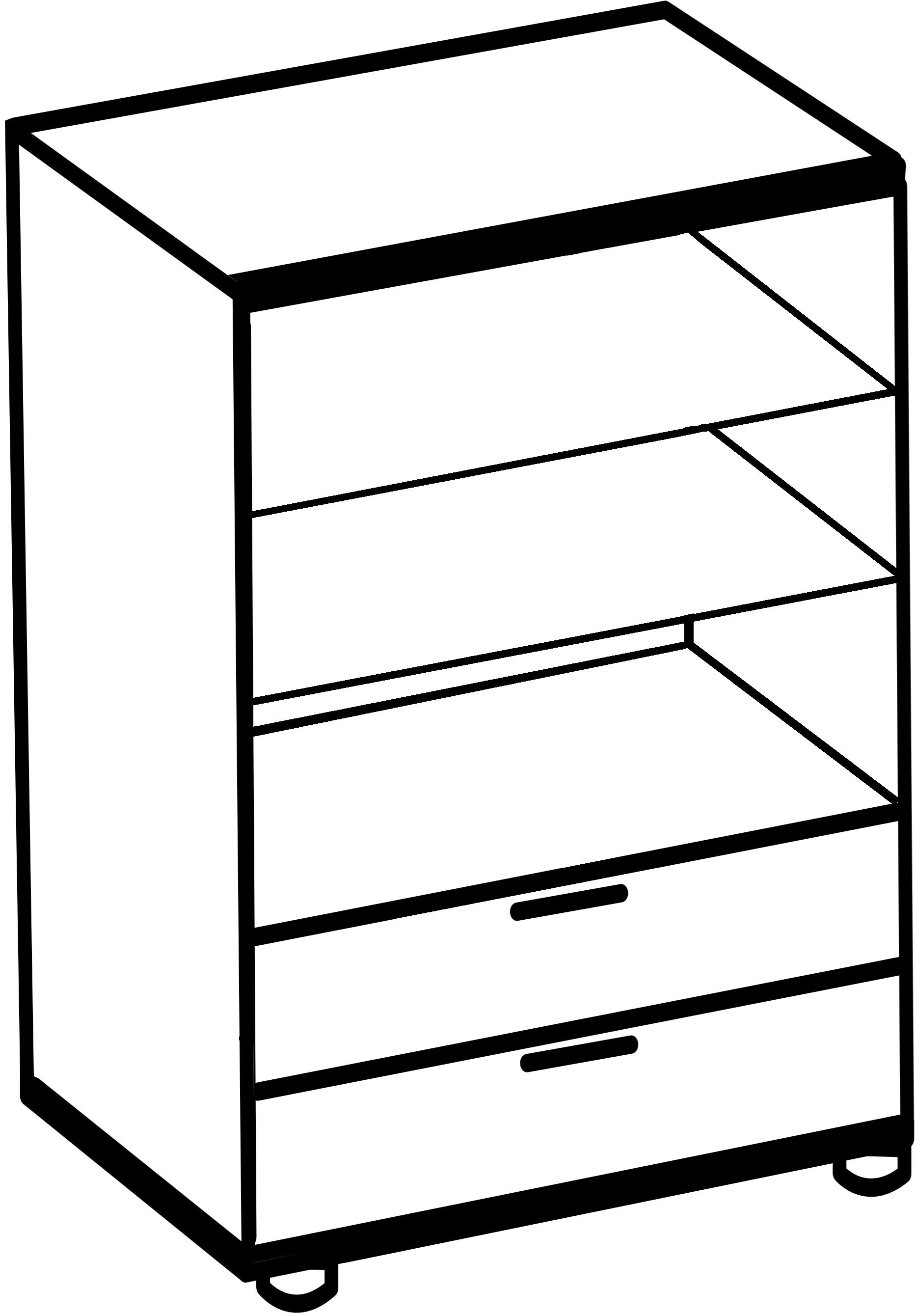 Wimex Wäscheschrank »Easy Plus Kleiderschrank Garderobe 2 Schubladen, 81 oder 130cm breit«, in verschiedenen Farben, moderne Optik mit schwarzen Metallgriffen