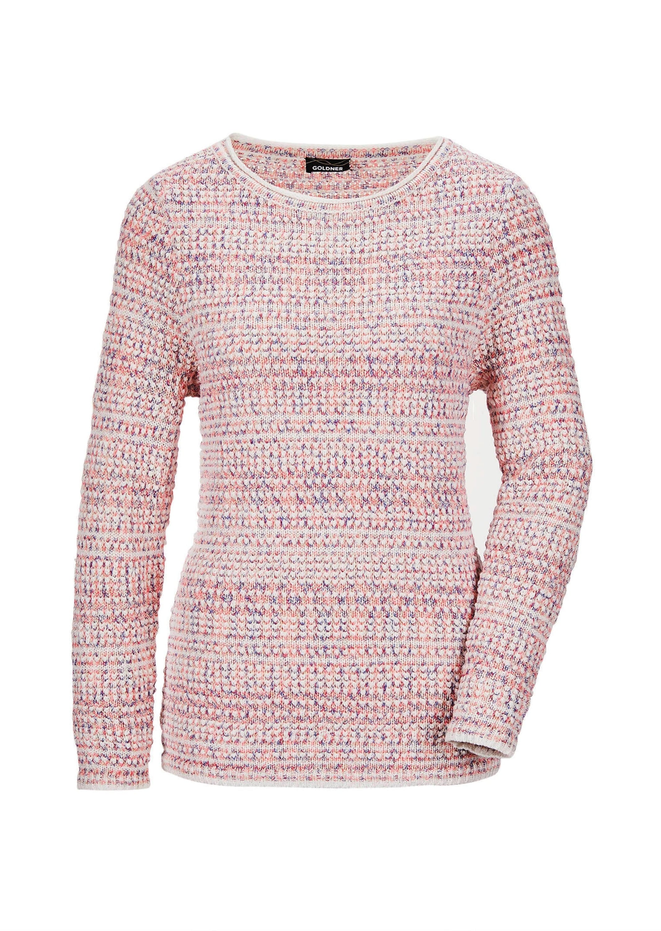 GOLDNER Rundhalspullover "Kurzgröße Langarm Strickpullover multicolor" Mult günstig online kaufen