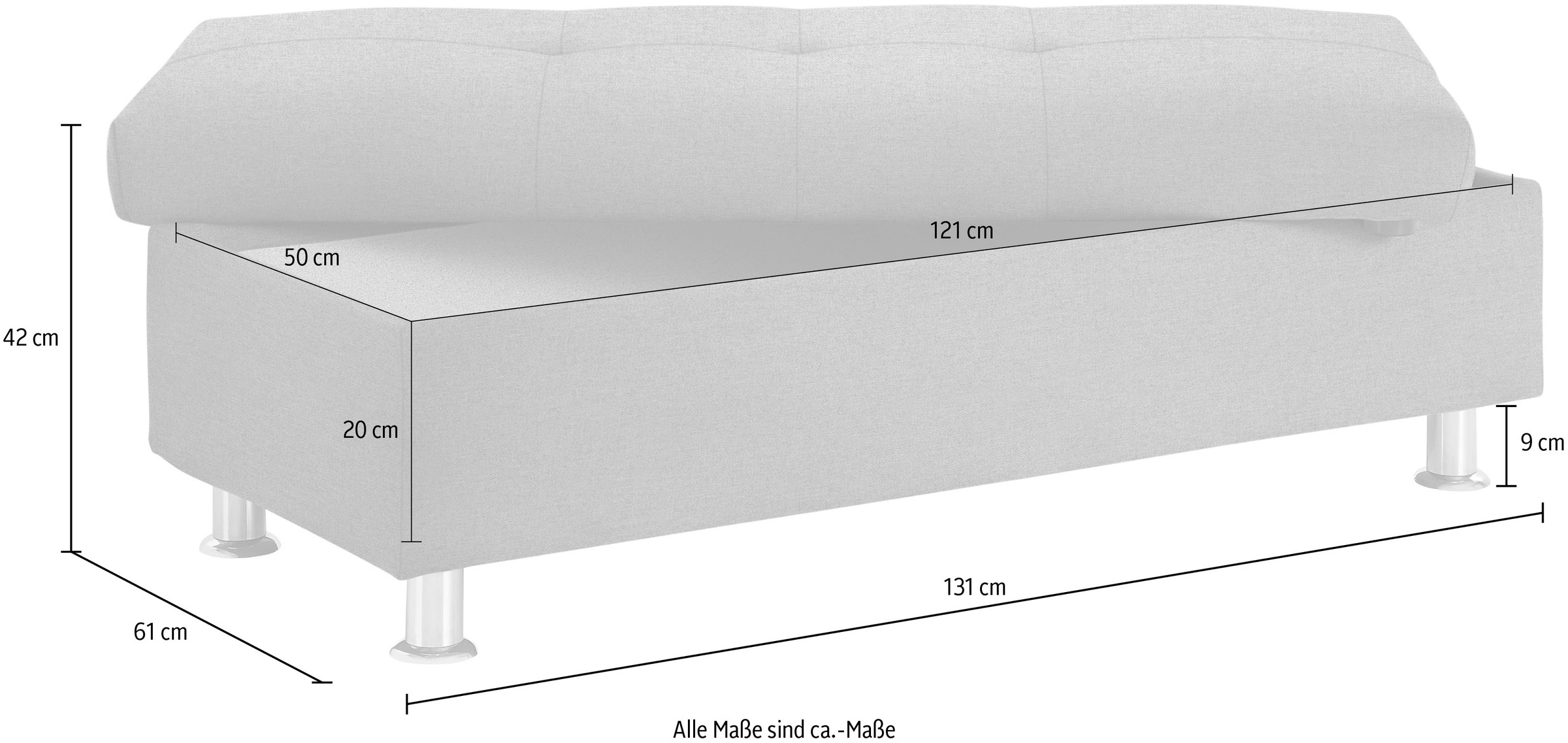 DOMO collection Stauraumhocker »Franzi«, mit großem Stauraumfach