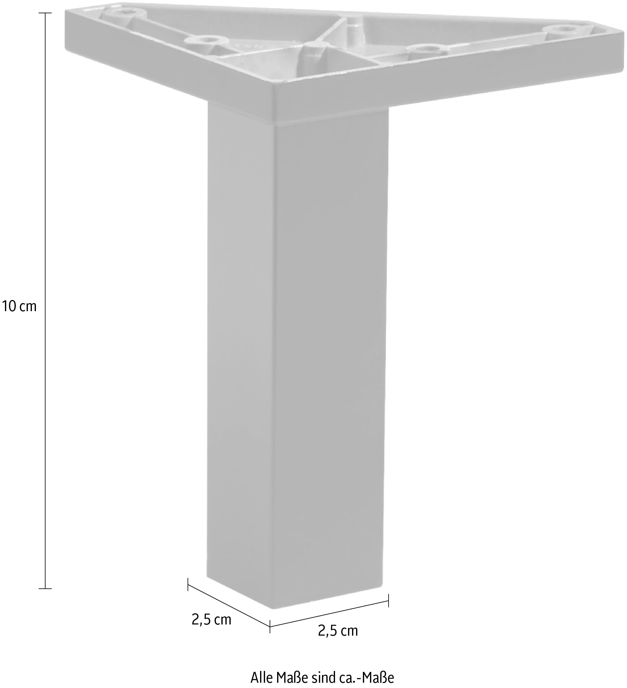 PELIPAL Möbelfuß »Quickset 930«, (2 St.), Höhe 10 cm, schwarz matt  bestellen | BAUR