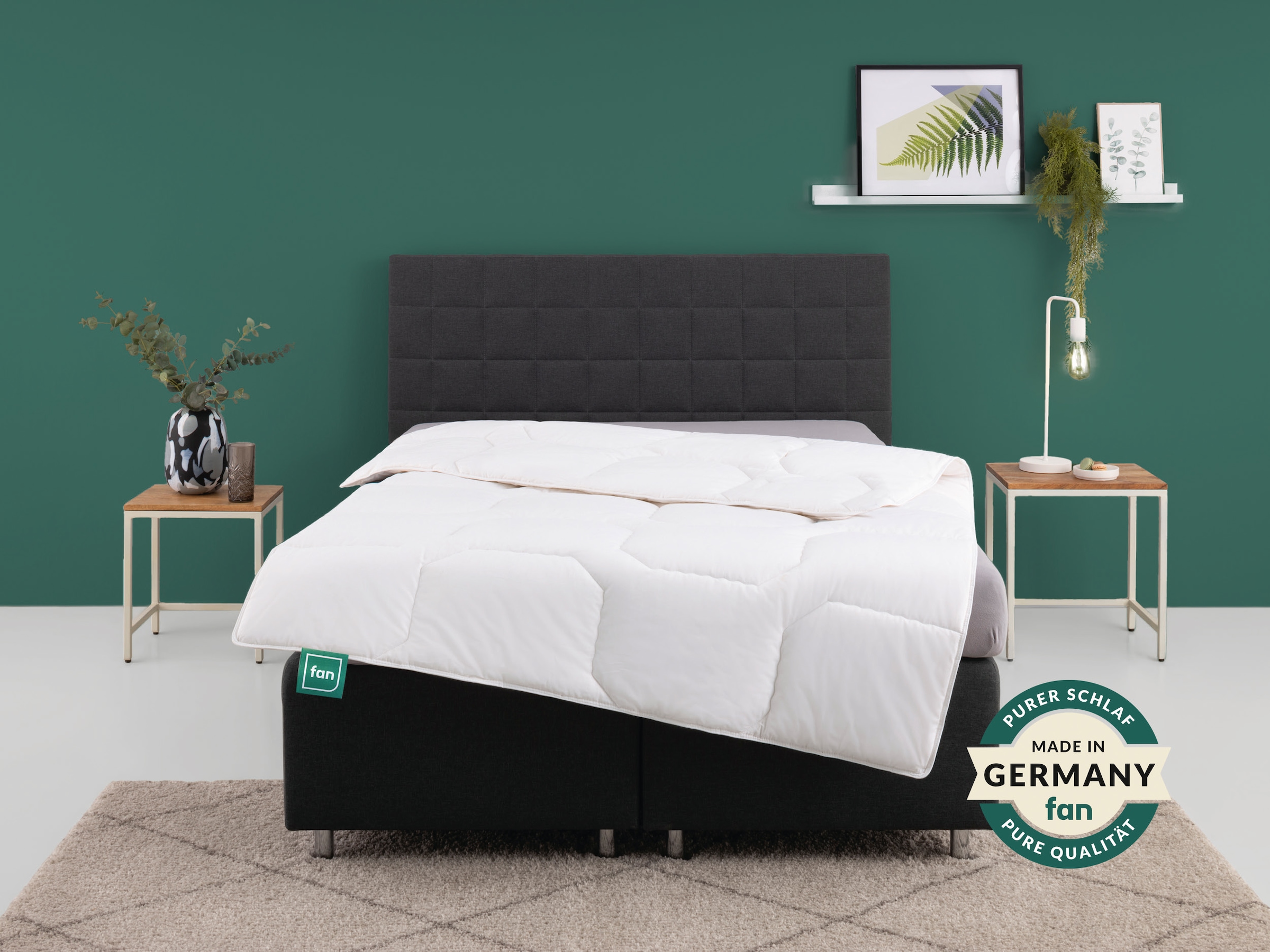 Baumwollbettdecke FAN, B:200cm L:200cm, weiß, Bezug: 100% Baumwolle. Füllung: 100% Baumwolle, Bettdecken, "Kansas, Bettdecken für Sommer und Winter,