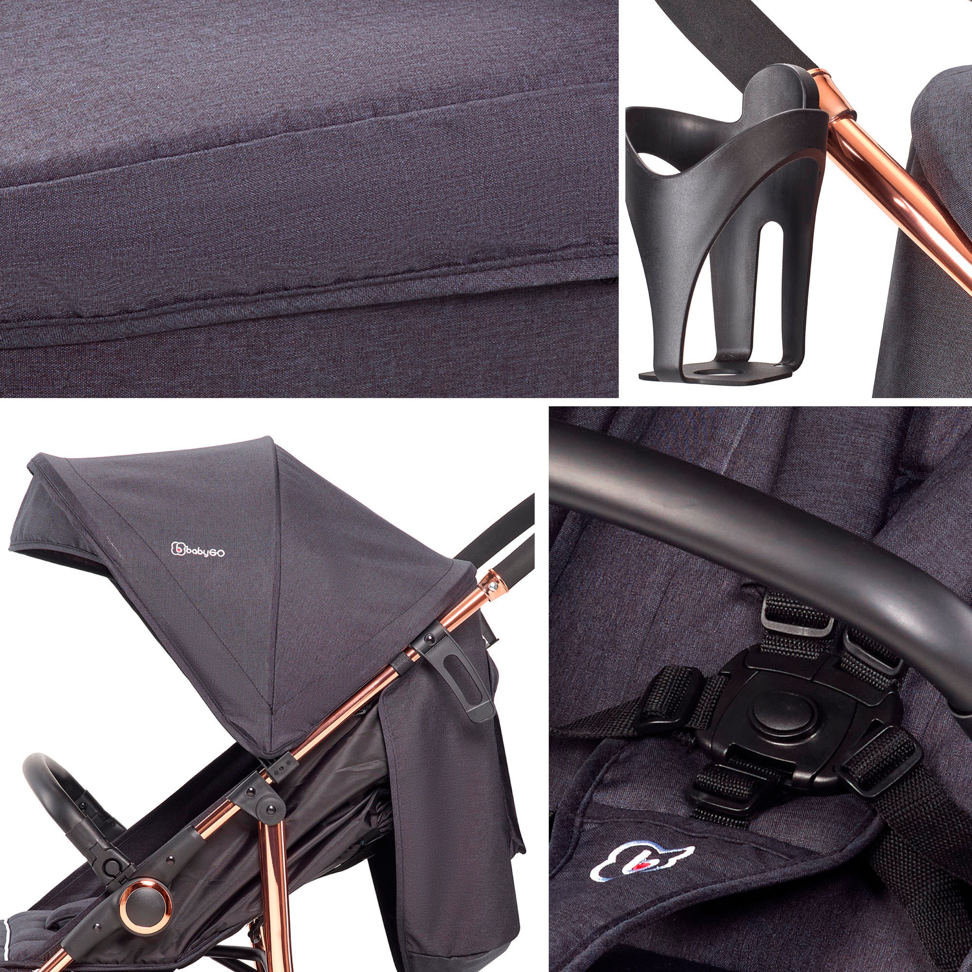 BabyGo Kombi-Kinderwagen »Style - 3in1« inkl. Babyschale mit Adaptern u. Wickeltasche