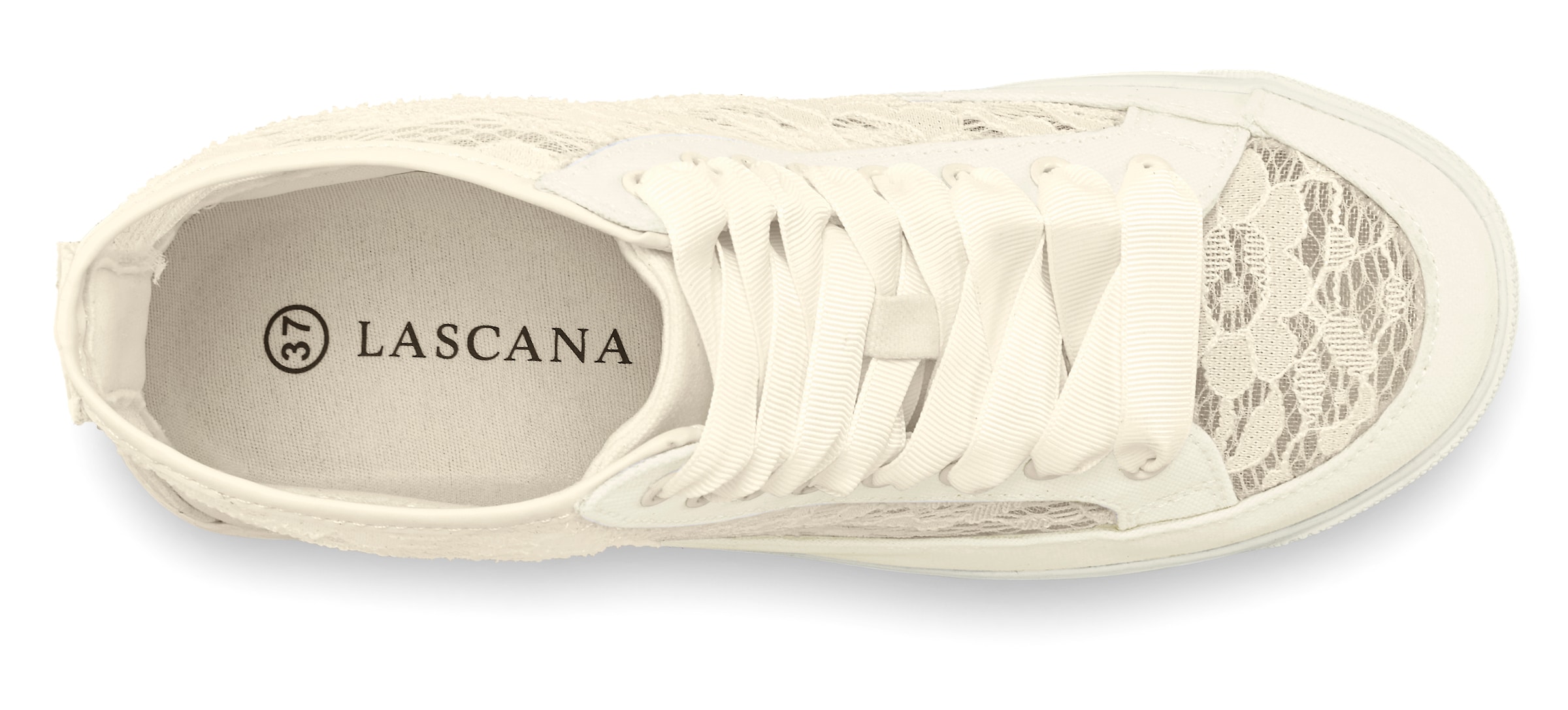 LASCANA Sneaker »Textilschuhe, Stoffschuhe, High-Top-Sneaker,«, aus Textil zum Schnüren VEGAN