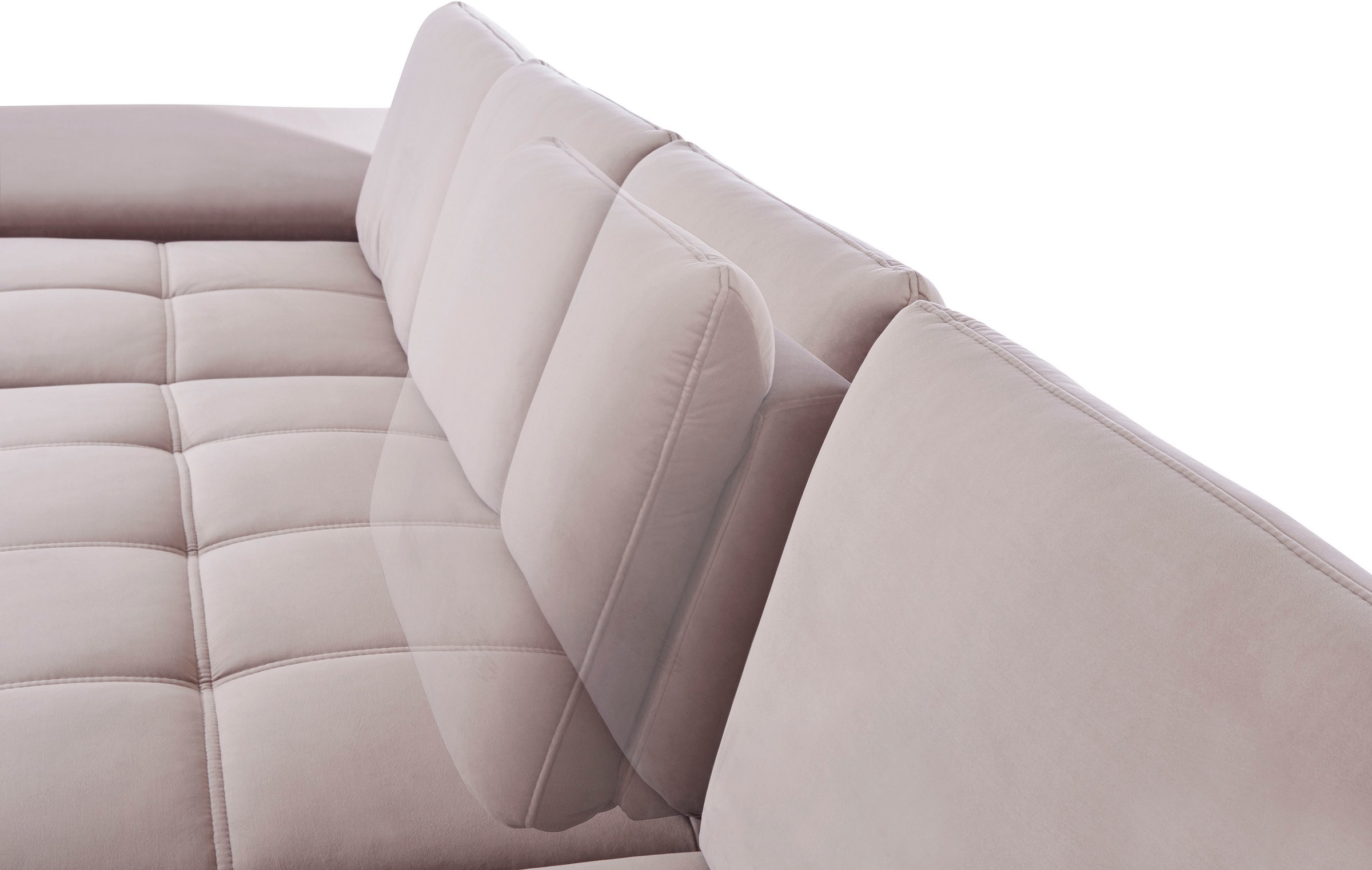 Places of Style Wohnlandschaft »Costello U-Form, mit Sitztiefenverstellung, Armteilverstellung und«, 3 Nierenkissen, optional Bettfunktion und Bettkasten