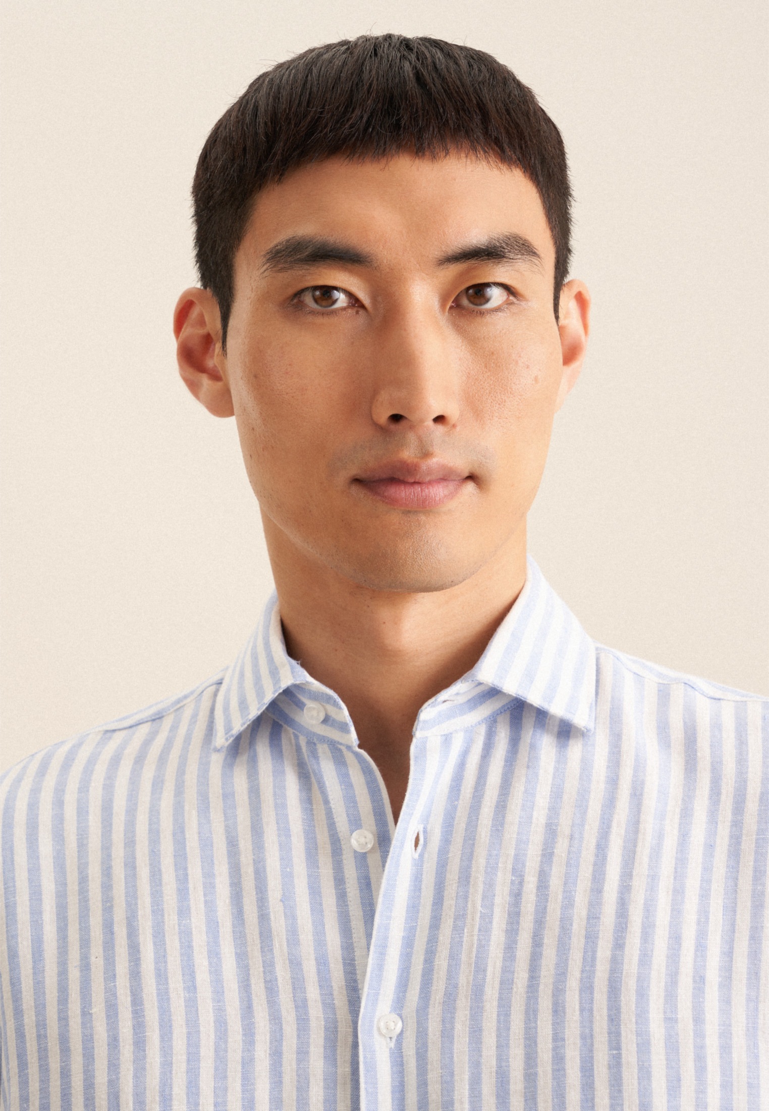 Thumbnail - seidensticker Businesshemd "Regular" Regular 1/2 Kentkragen Streifen