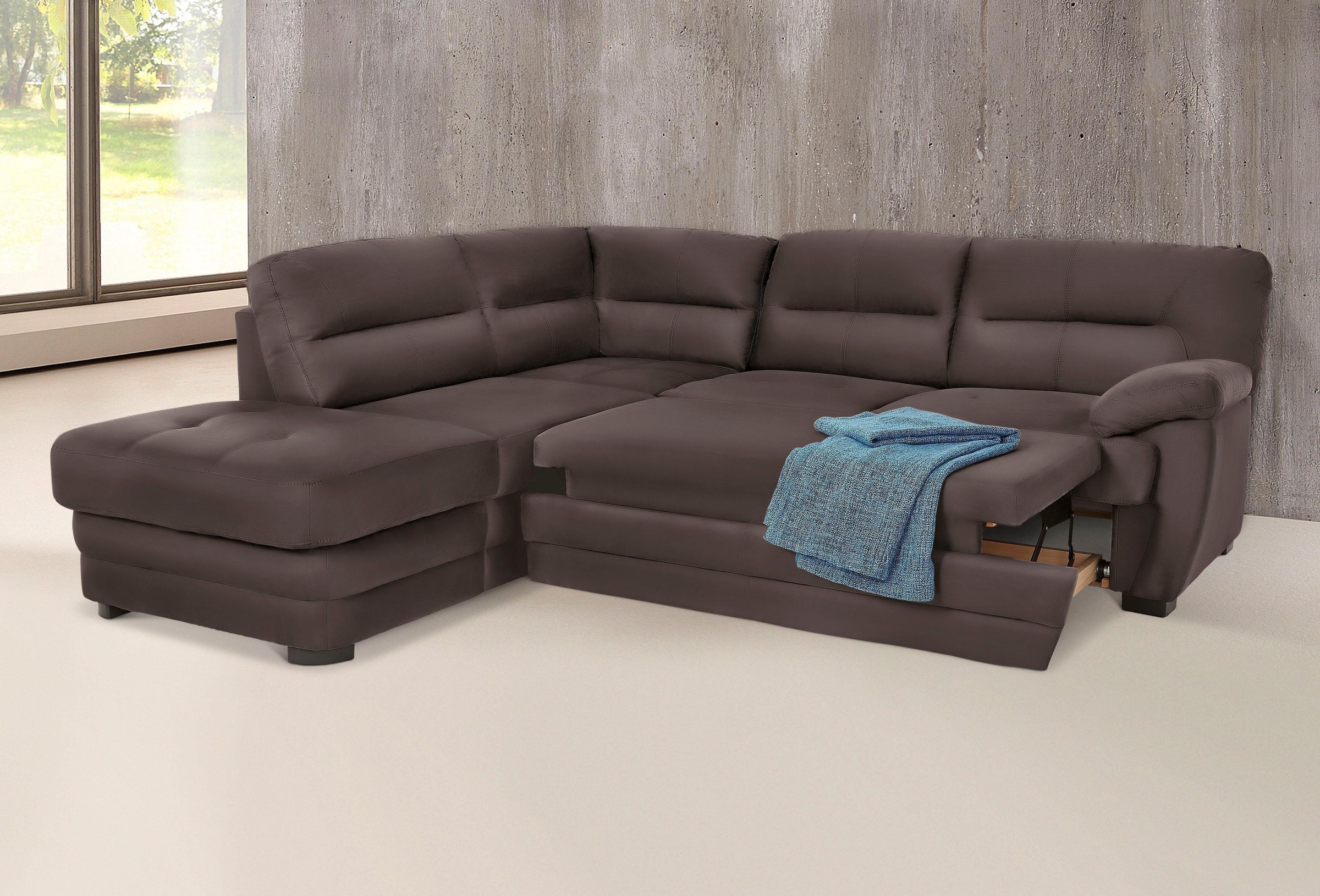 COTTA Polstergarnitur "Royale", (Set), bestehend aus Ecksofa & Hocker, opti günstig online kaufen