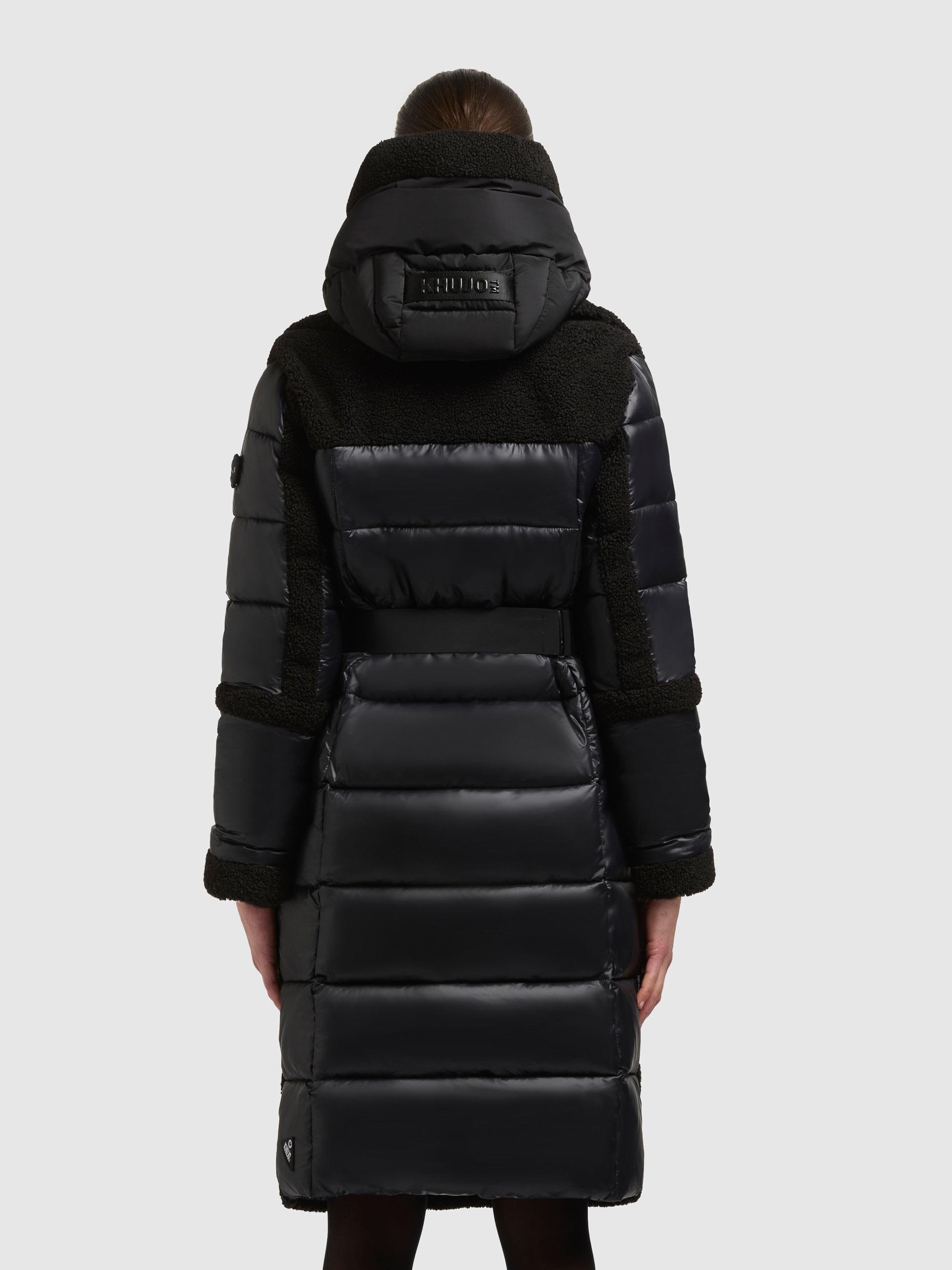 Thumbnail - khujo Wintermantel "Kalmia" Langer Hybridmantel aus kuscheligem Plüsch mit Taillengürtel