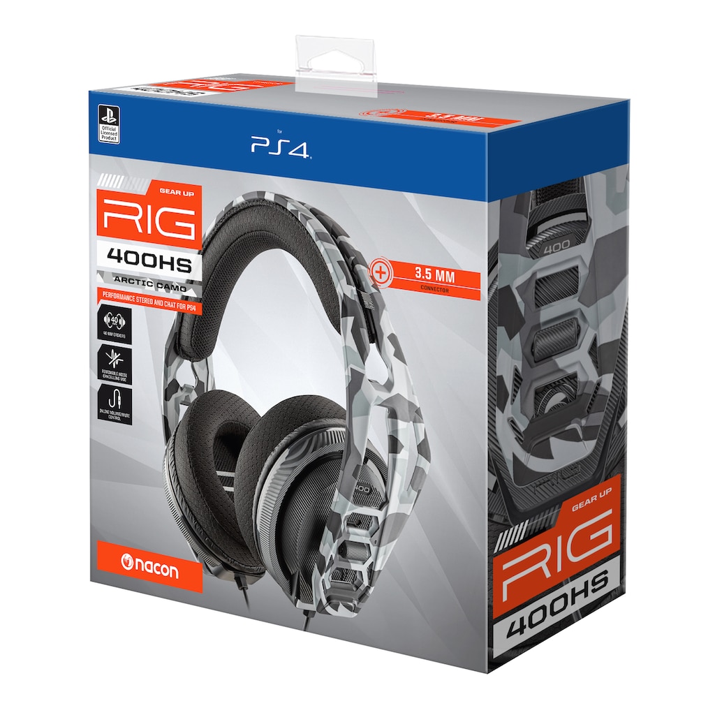 nacon Gaming-Headset »Nacon RIG 400HS Gaming-Headset, Camo-schwarz, 3,5 mm Klinke«, Mikrofon abnehmbar