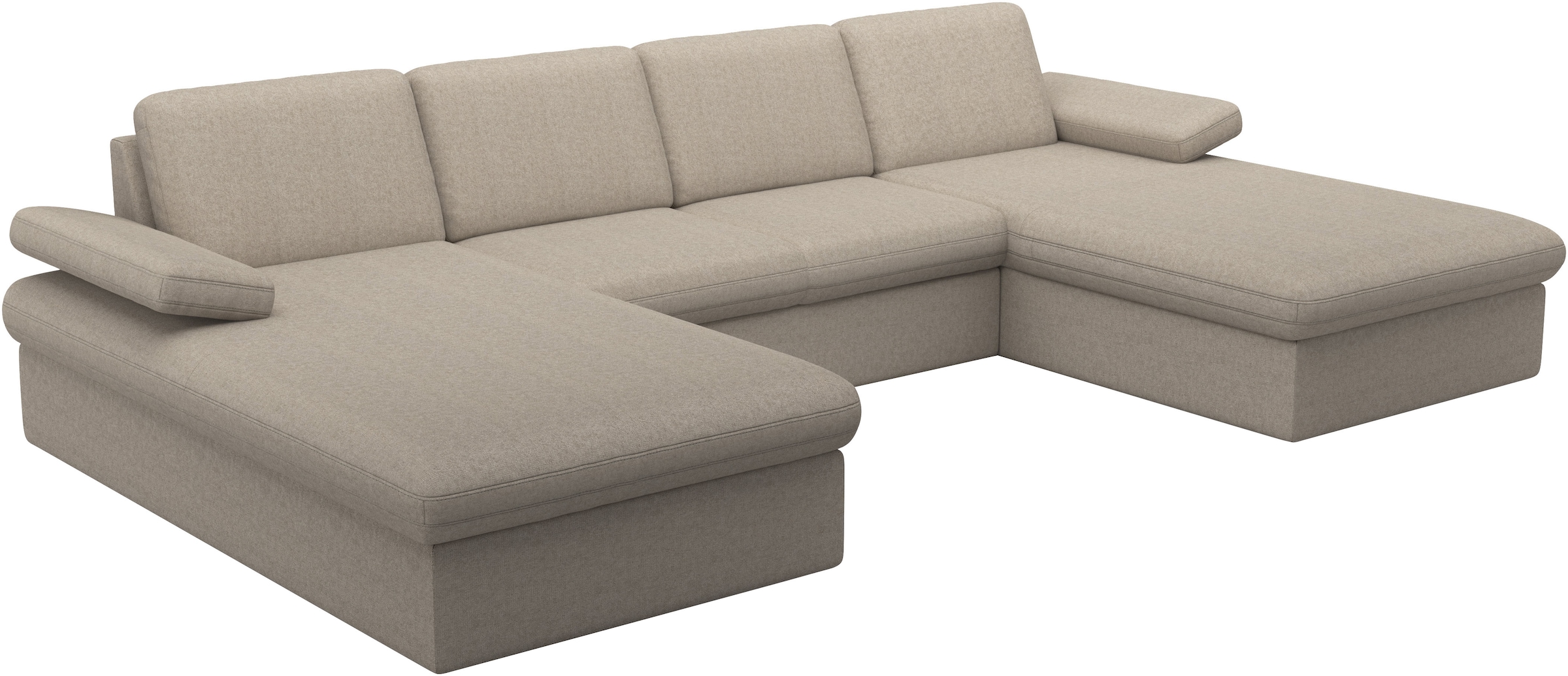 sit&more Wohnlandschaft »Moreno U-Form, B: 309 cm«, mit Armteilverstellung, optional Bettfunktion