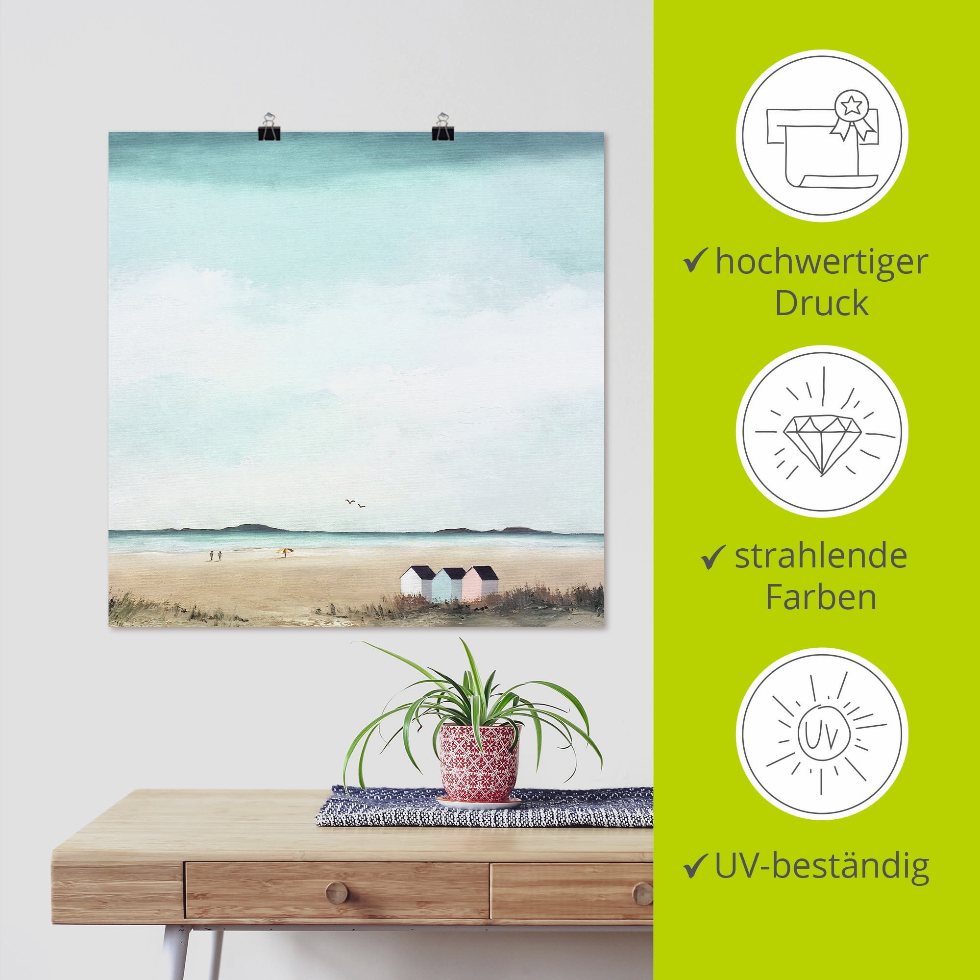 Artland Wandbild »Sonniger Morgen IV«, Strand, (1 St.), als Leinwandbild, Poster in verschied. Größen