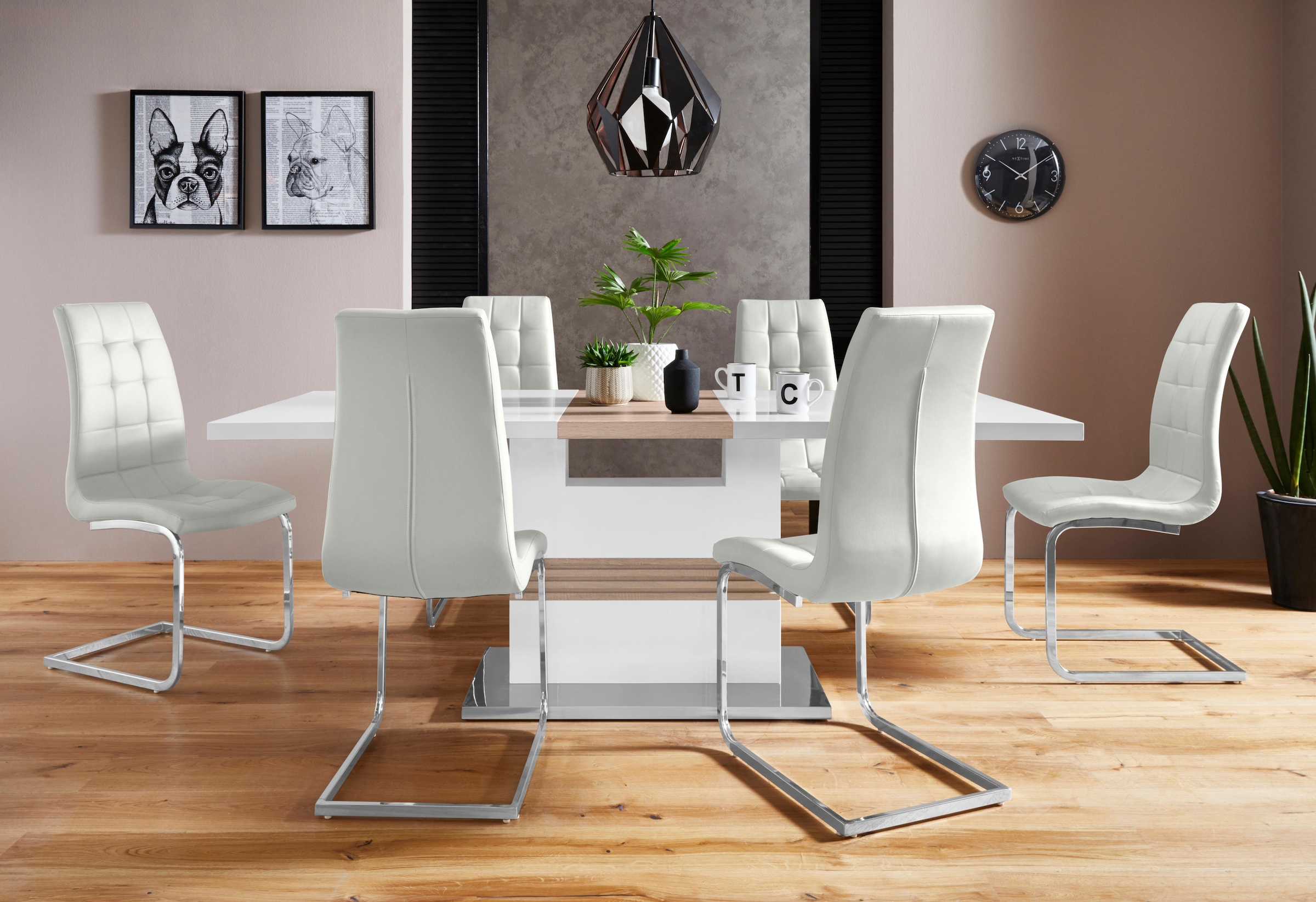 INOSIGN Essgruppe "Perez/Lola" Set, 5 Stk. tlg. mit 4 Stühlen, Tisch auszie günstig online kaufen