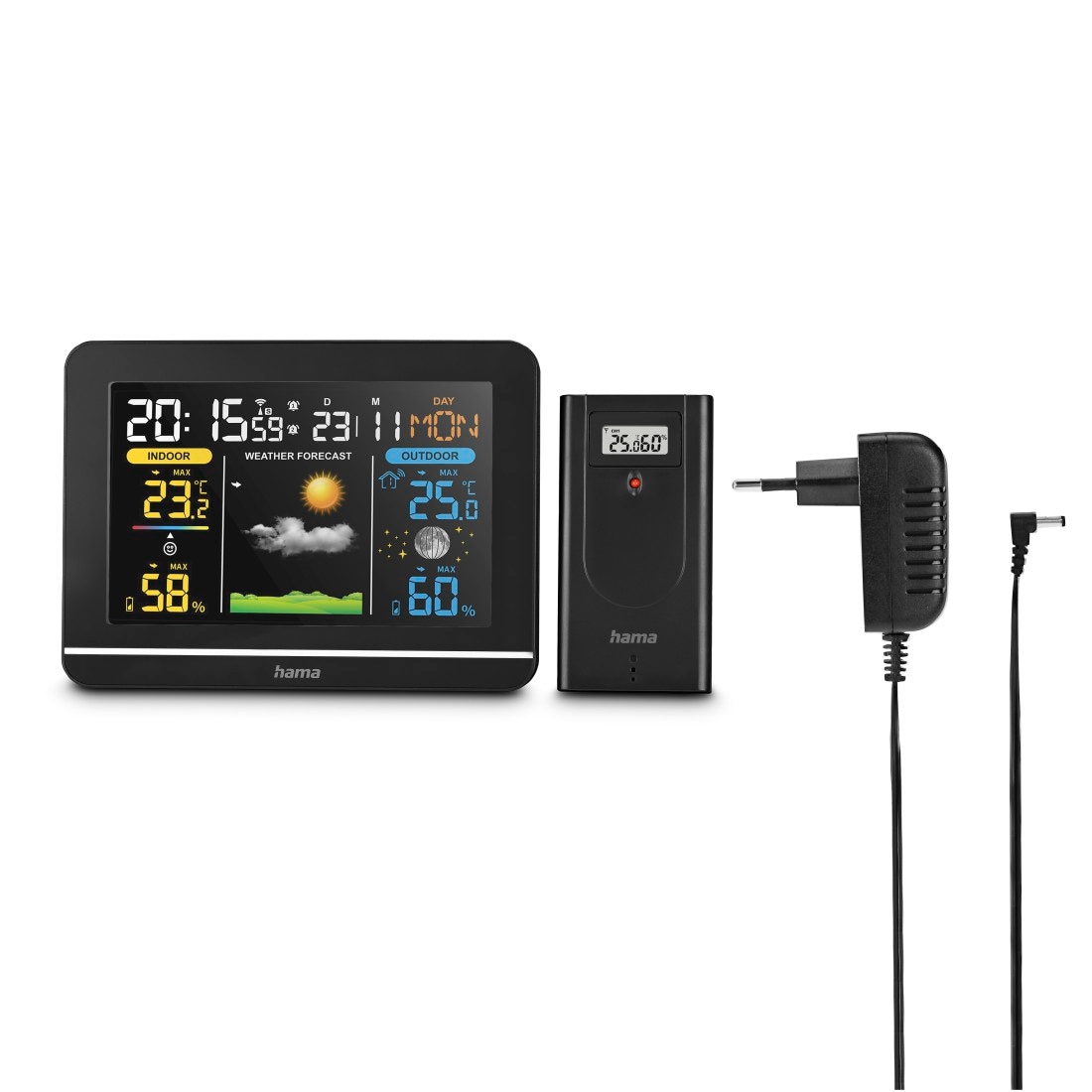 Hama Wetterstation »Wetterstation mit Farbdisplay, Außensensor, Wetter, Alarm, Temparatur« ()