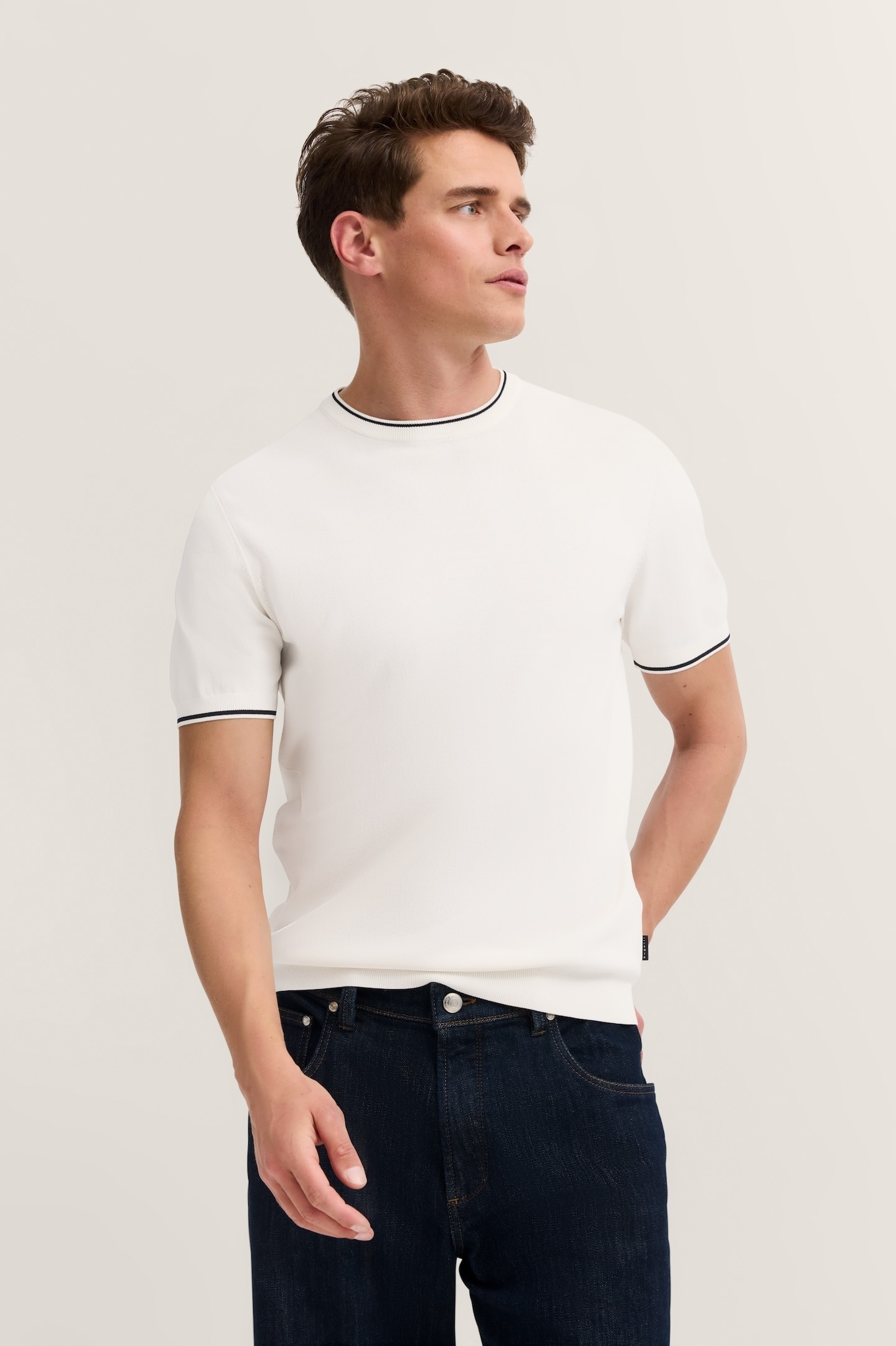 bugatti T-Shirt "Regular Fit", mit Rundhals aus Viskose-Mix günstig online kaufen