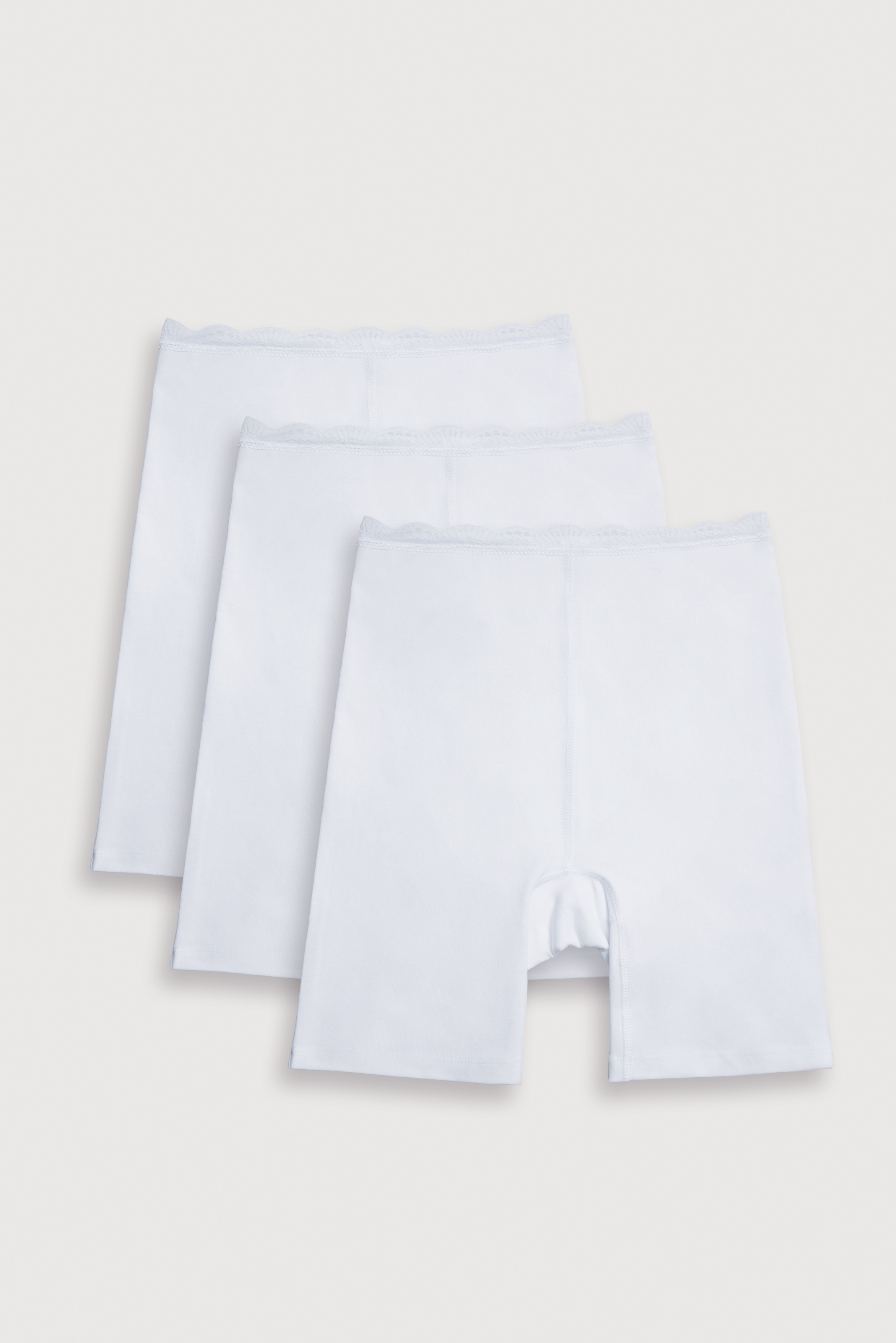 YSABEL MORA Lange Unterhose "BASIC COLLECTION COTTON WITH LACE", (3er Pack), angenehme Weichheit und Passform gegen Reib