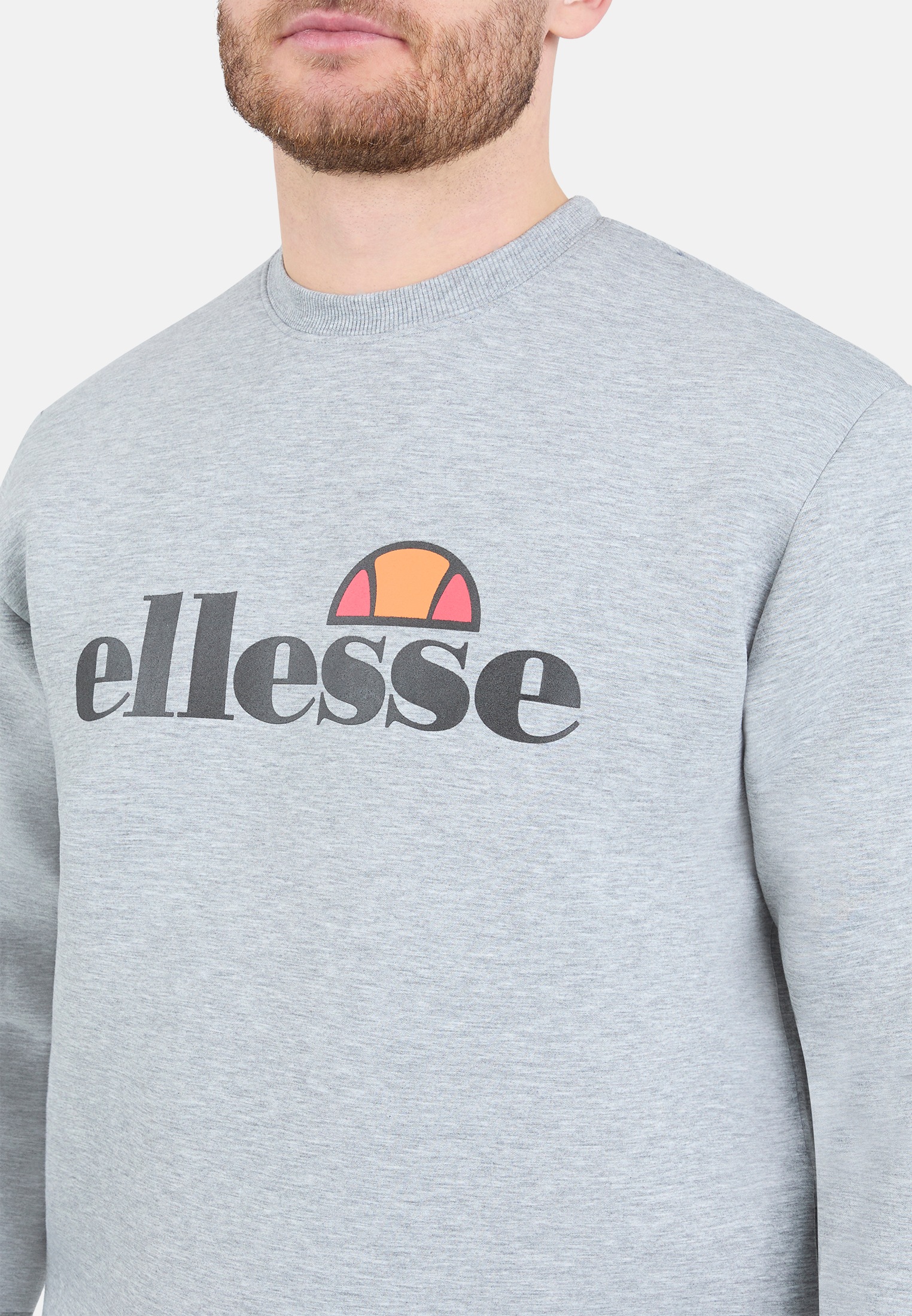 Sweatshirt ELLESSE "CORVARO SWEATSHIRT", Herren, Gr. L, light grau m, Obermaterial: 79% Polyester, 16% Viskose, 5% Elasthan, Sweatshirts Sweatshirt 2